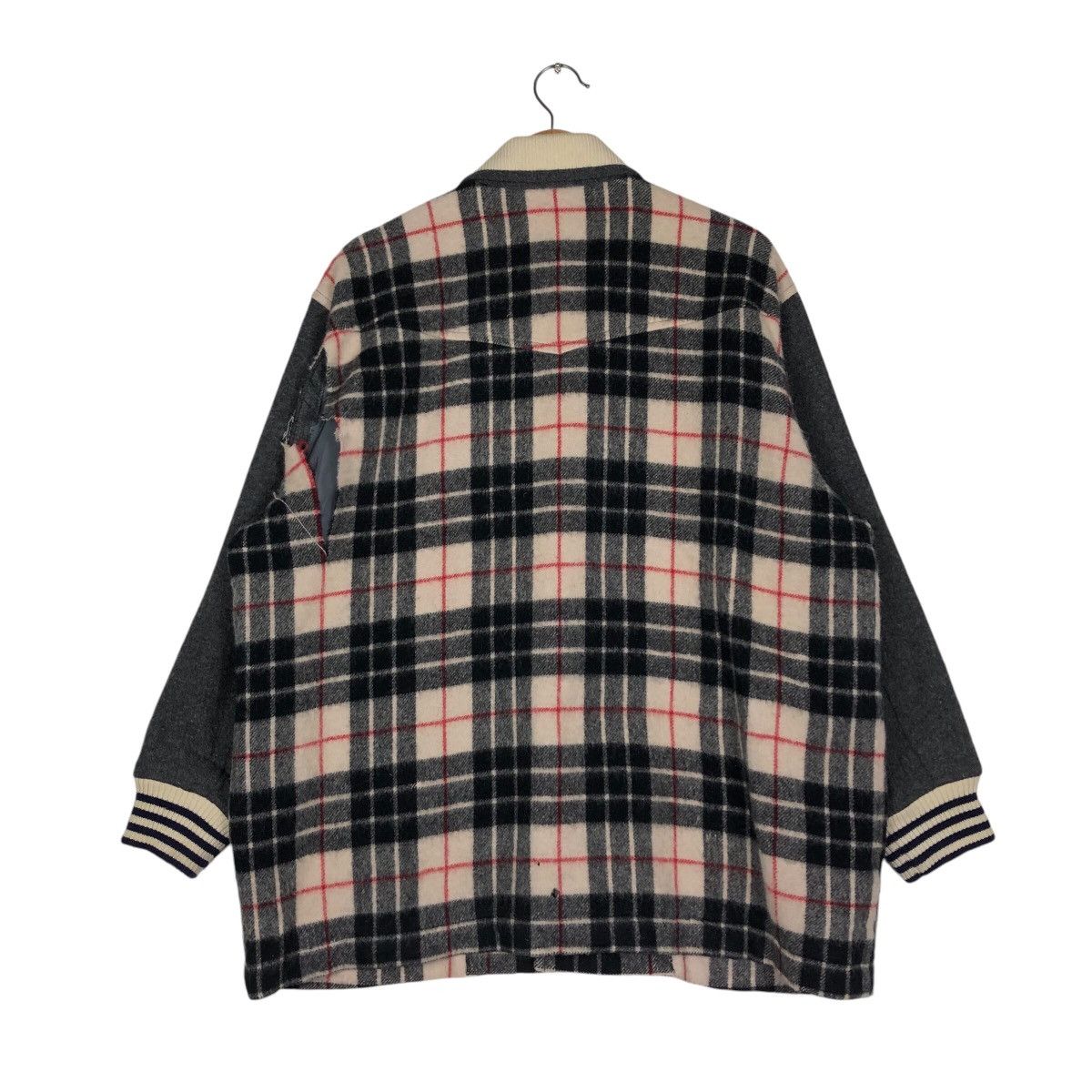 Japanese Brand 📌Vintage Bomber Jacket Rugby Ball Design Tartan Big Logo Size US M / EU 48-50 / 2 - 9 Thumbnail
