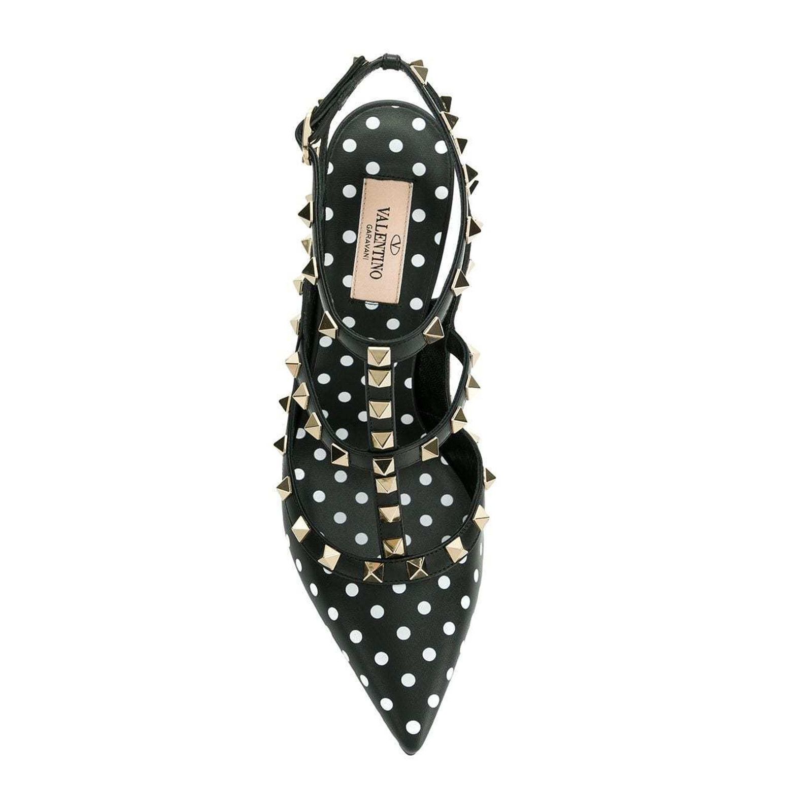 Valentino Rockstud Polka Dot Ankle T Strap Sandal Heel Pump 39 Size US 9 / IT 39 - 7 Thumbnail