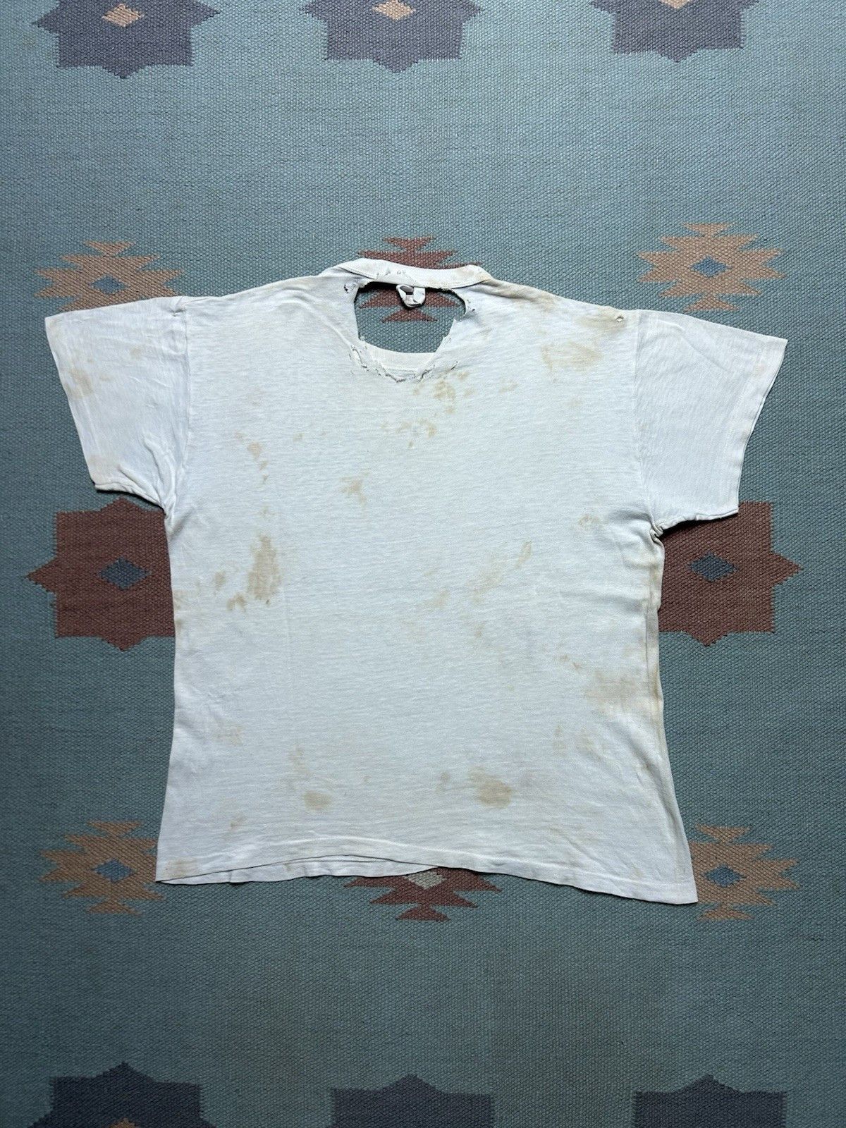 Vintage Vtg 1960s blank white t shirt Hanes soft cotton distressed M Size US M / EU 48-50 / 2 - 8 Thumbnail