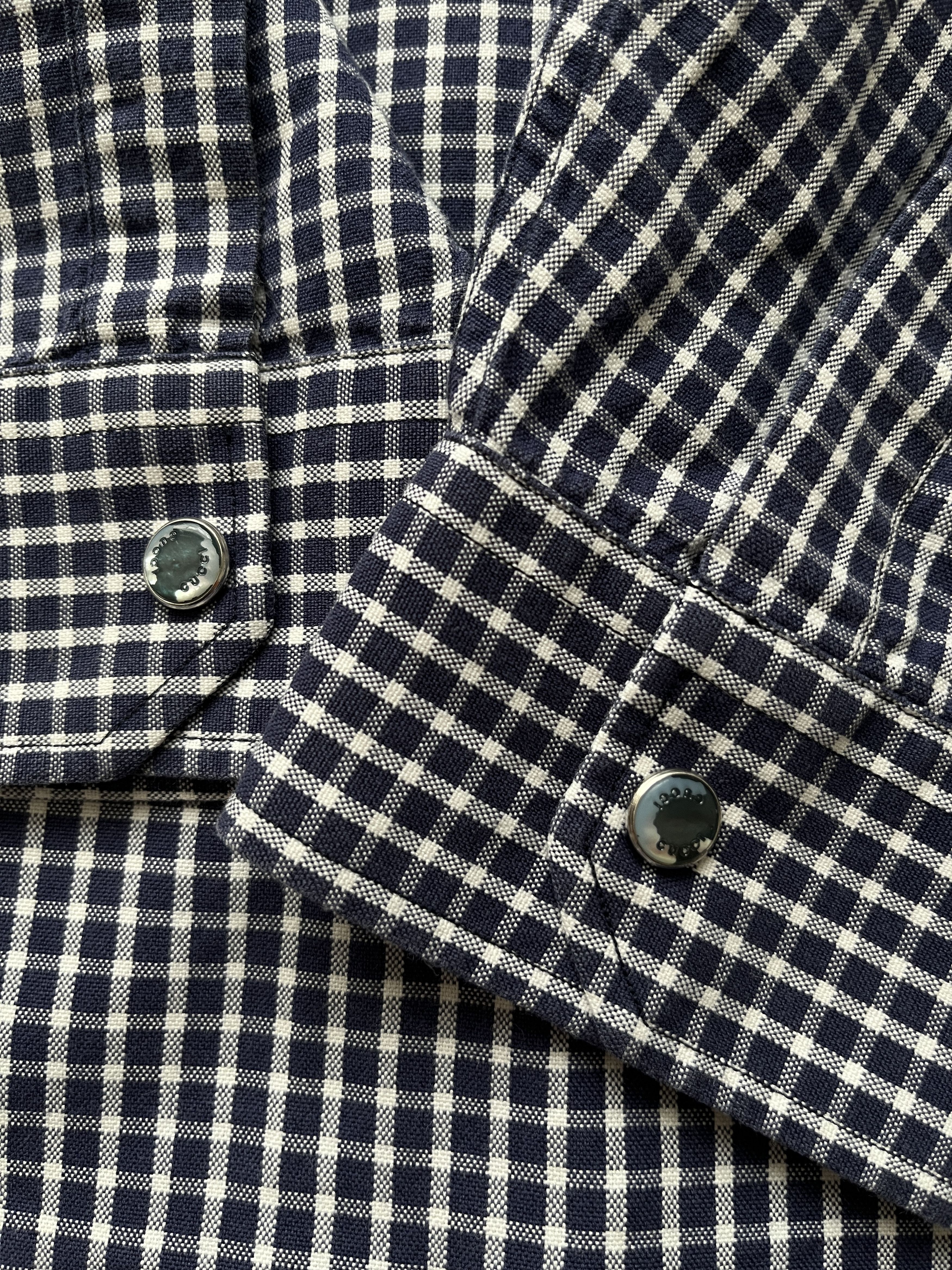 Gucci ⚡️QUICK SALE⚡️2011 Gucci Blue/White Checked Button Up Shirt Size US M / EU 48-50 / 2 - 7 Thumbnail