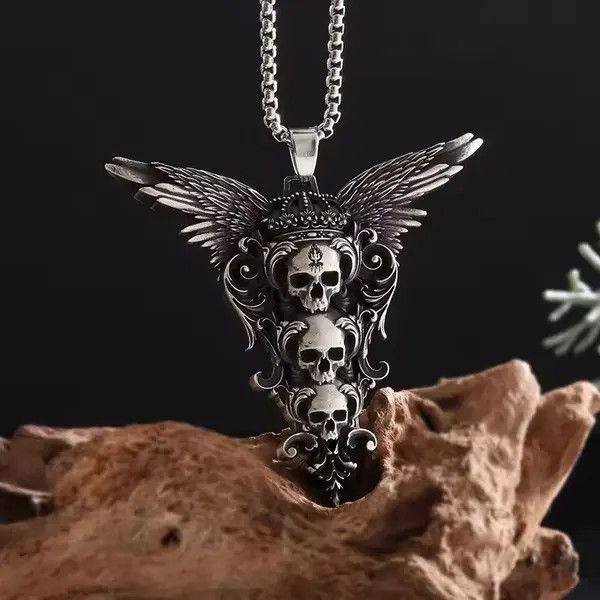 Jewelry Yuuho x Emi Gothic skull wings pendant necklace Size ONE SIZE - 3 Thumbnail