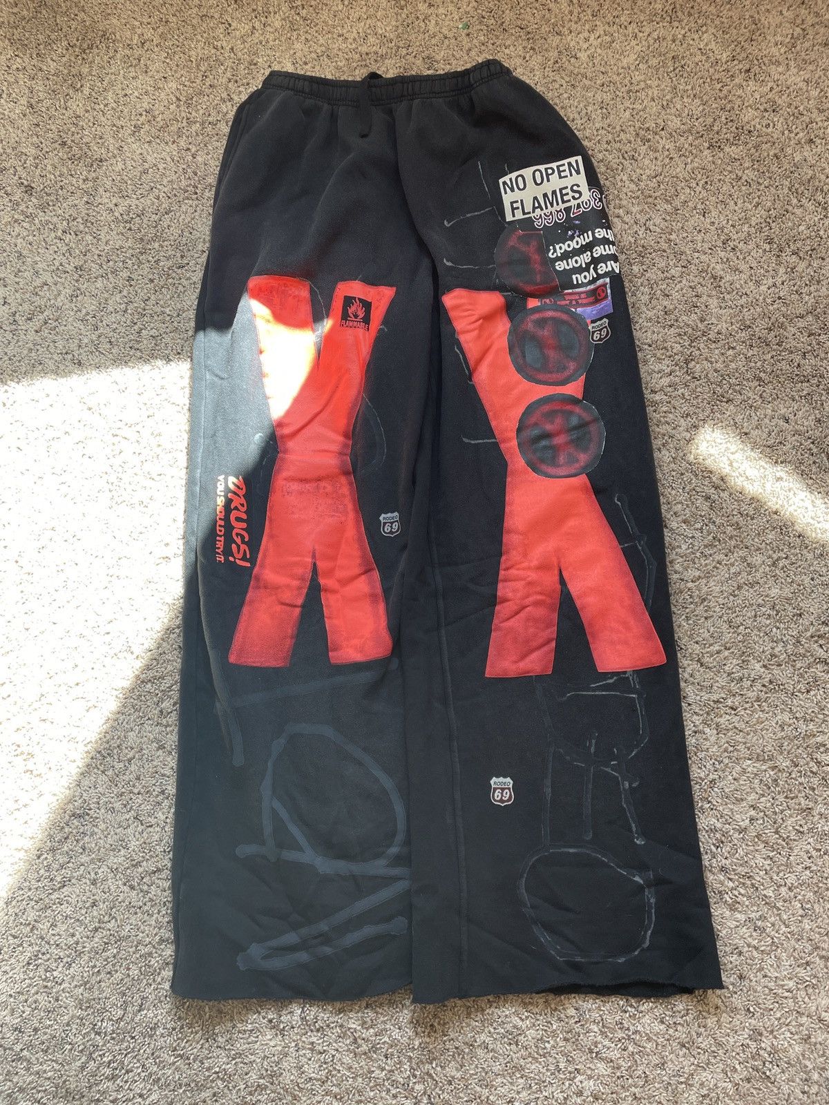 Designer Travis Scott XX Days Before Rodeo Sweatpants Size US 34 / EU 50 - 1 Thumbnail
