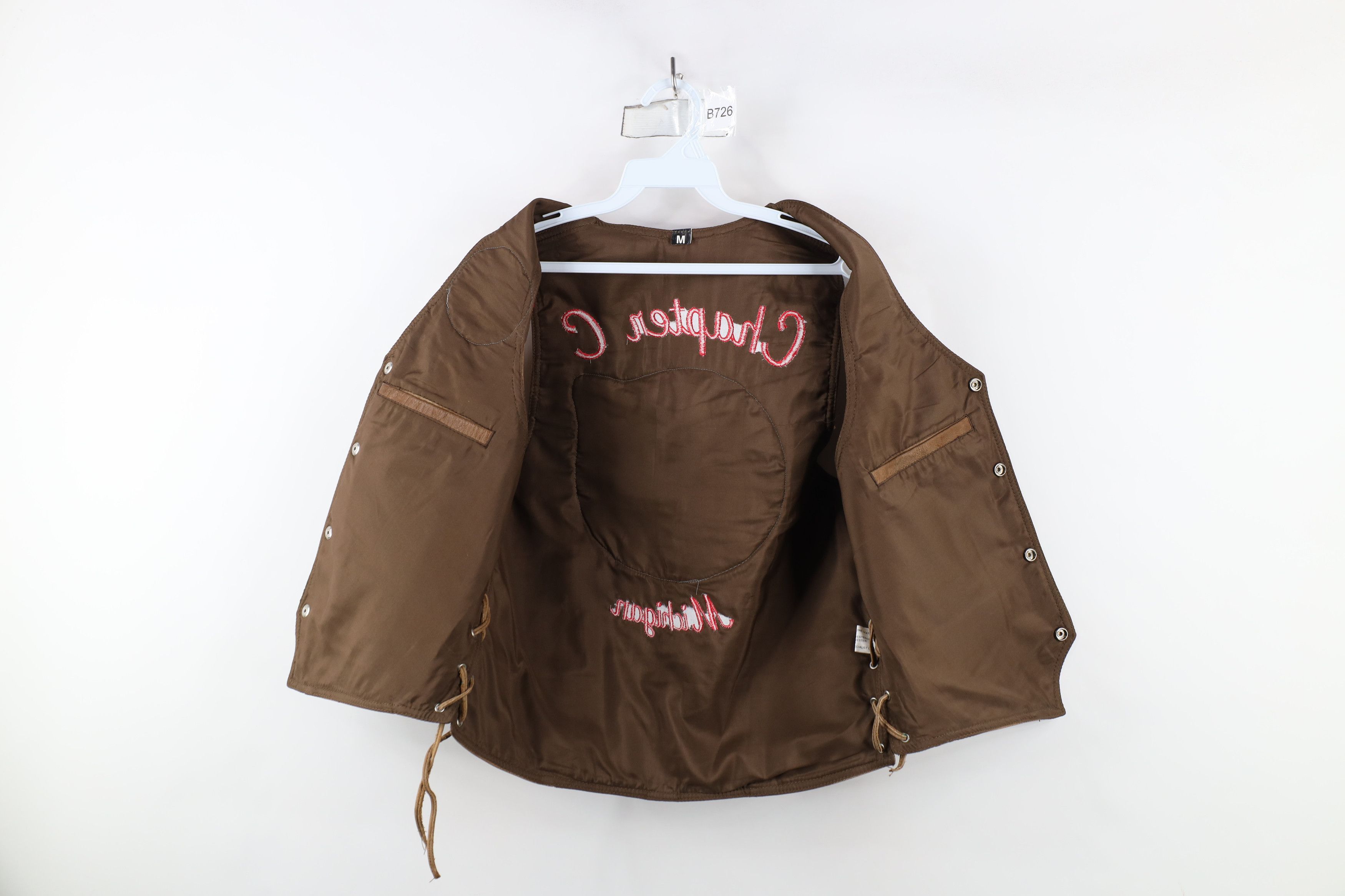 Vintage Vintage 90s Wings Gold Road Raiders Michigan Leather Vest Size US M / EU 48-50 / 2 - 9 Thumbnail