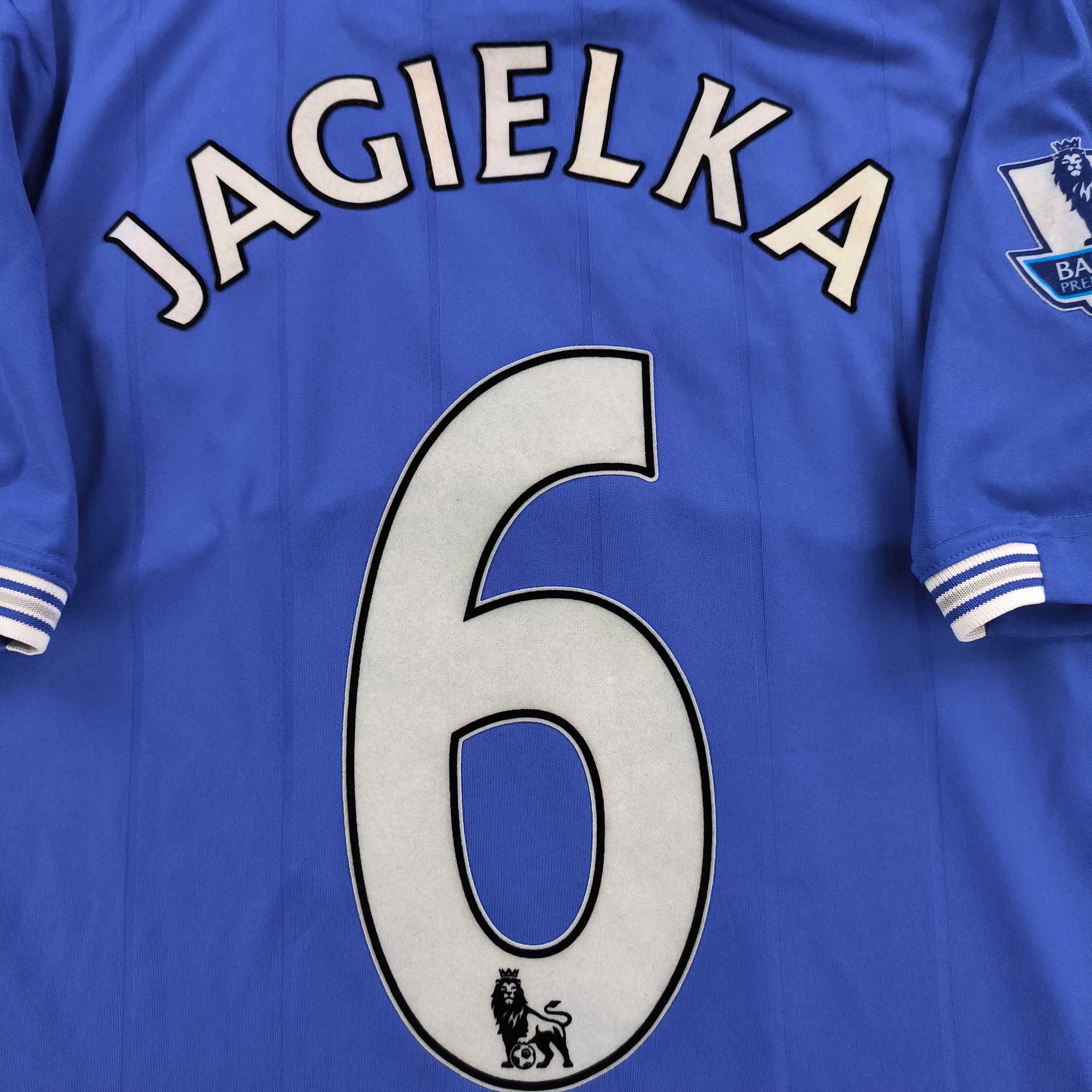 Everton 2009-10 home Phil Jagielka football jersey size M