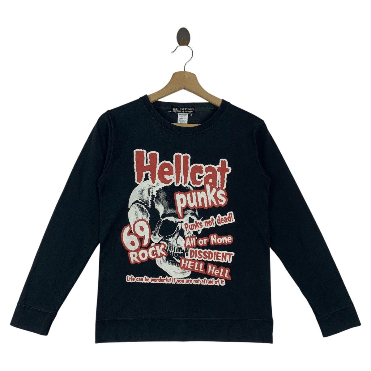 Japanese Brand Vintage HELL CAT PUNK punk not dead design long sleeve tee Size US S / EU 44-46 / 1 - 1 Thumbnail