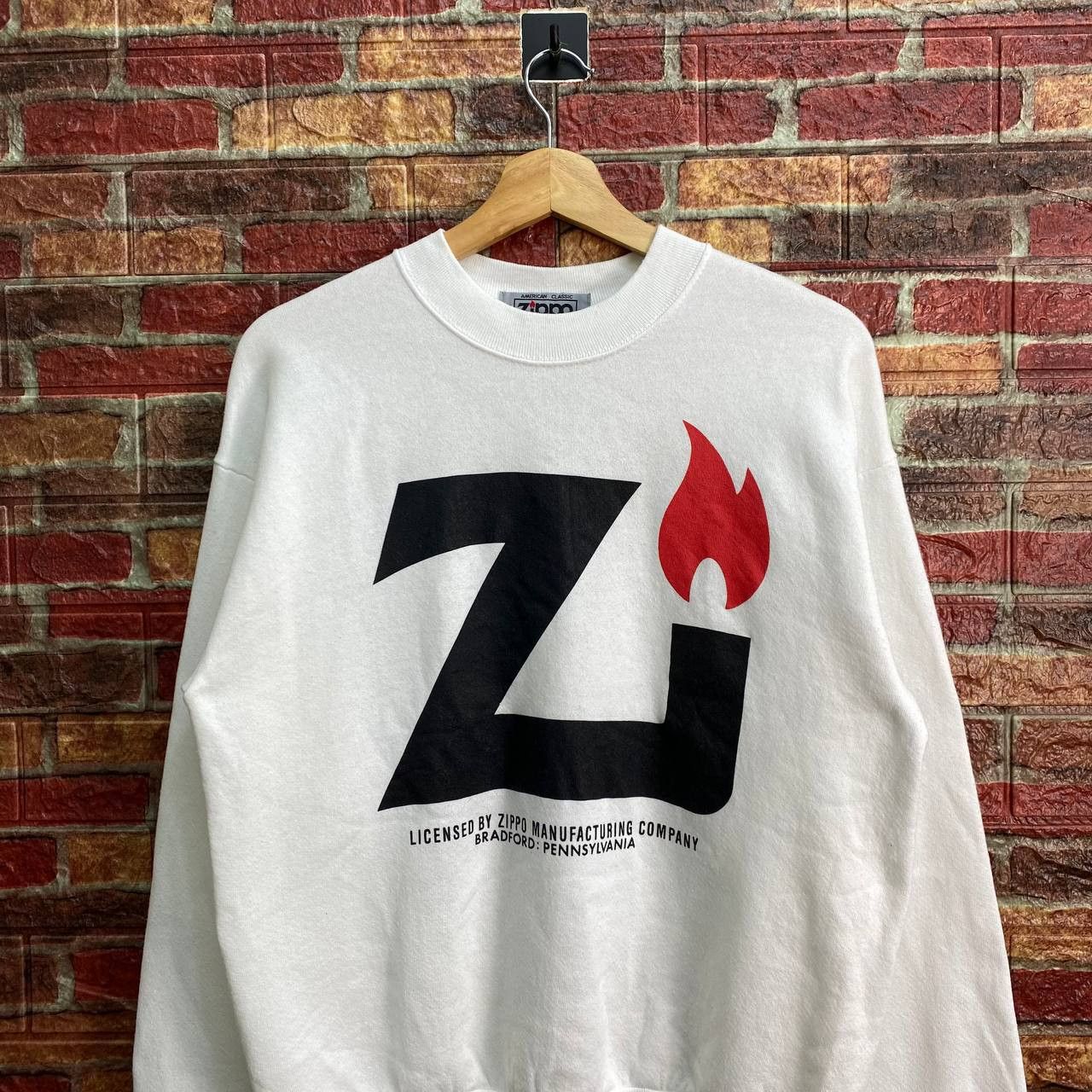 Rare 🔥Vintage 90S Zippo Classic Big Spell crewneck JUMPER