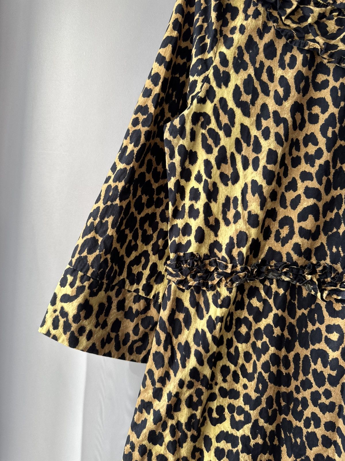 Ganni Ganni Leopard-Print Cotton-Poplin Mini Dress Size XS / US 0-2 / IT 36-38 - 3 Thumbnail