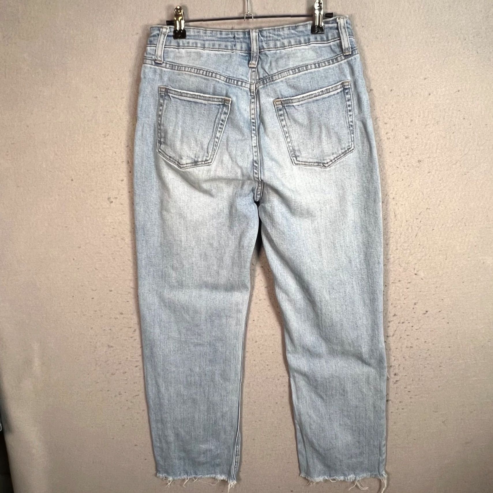 Akira Akira Womens Distressed Light Wash Straight Leg Denim Jeans Size 7 Size 28" / US 6 / IT 42 - 2 Thumbnail