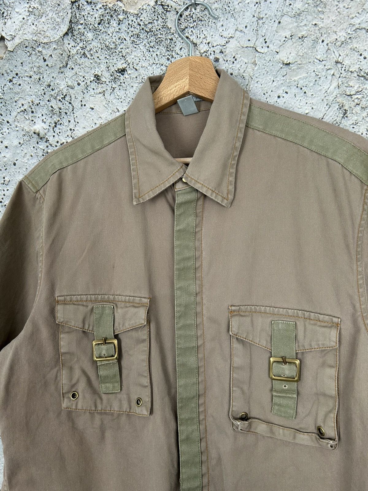 H&M Vintage Military Shirt Skate Baggy Rap Retro Hype Size US L / EU 52-54 / 3 - 3 Thumbnail