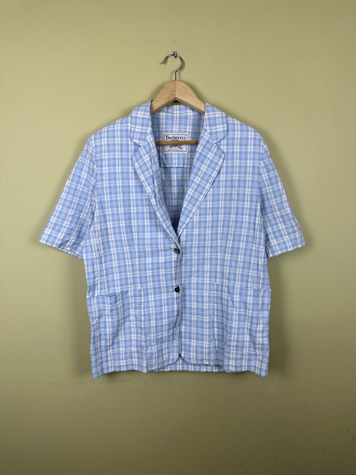 Burberry × Vintage Vintage shortsleeve Burberry blazer Size L / US 10 / IT 46 - 1 Thumbnail