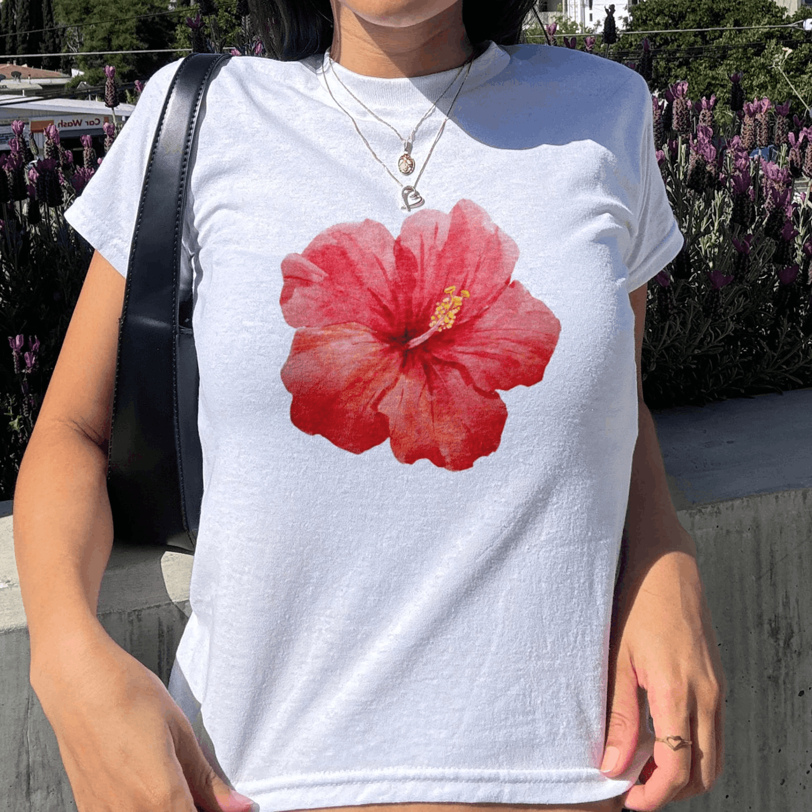 Other Hibiscus Flower Baby Tee Size S / US 4 / IT 40 - 2 Thumbnail
