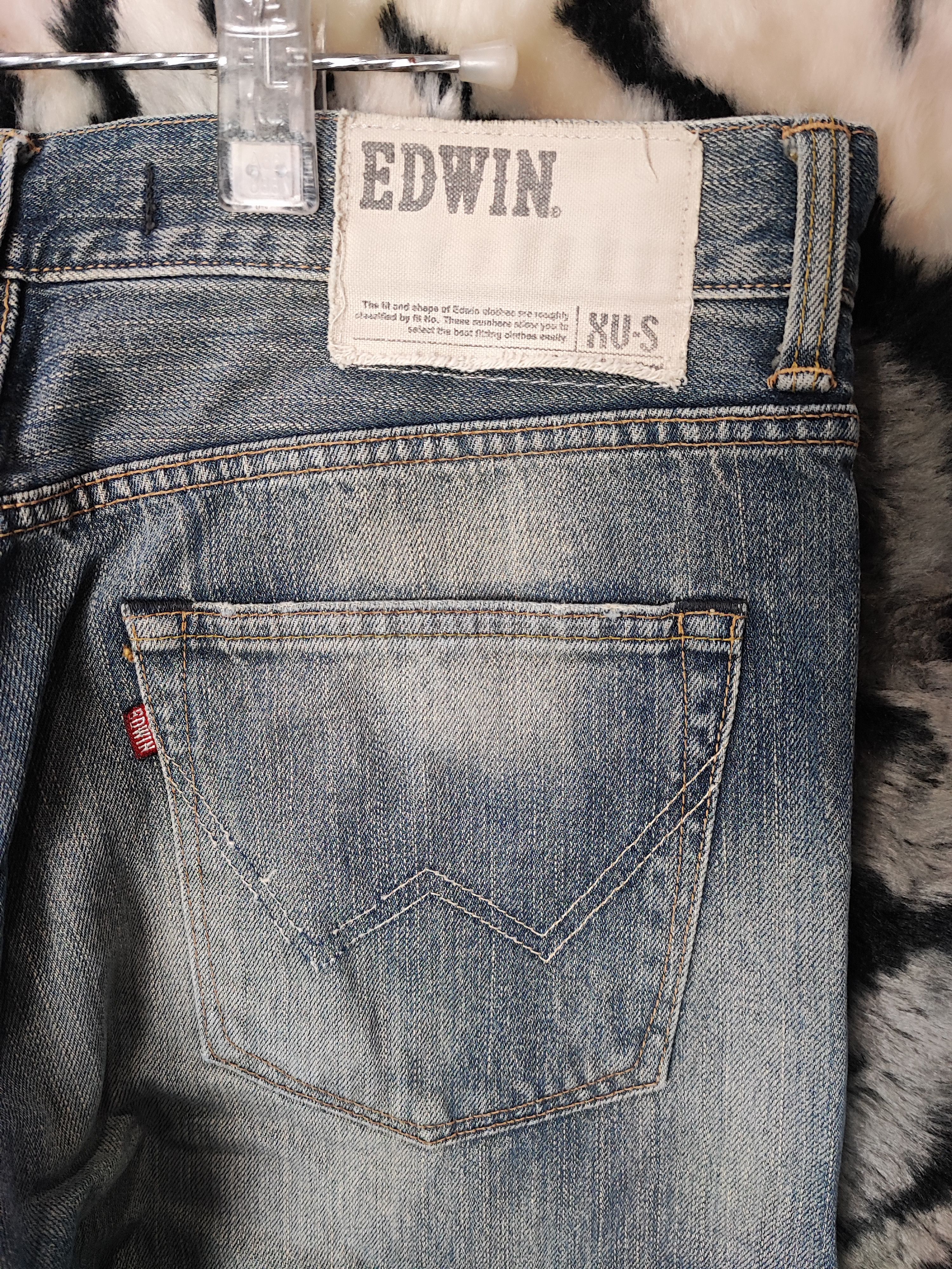 Edwin Vintage 90s Edwin Xv Faded Wash Whiskers Distressed Relaxed Size US 34 / EU 50 - 15 Thumbnail