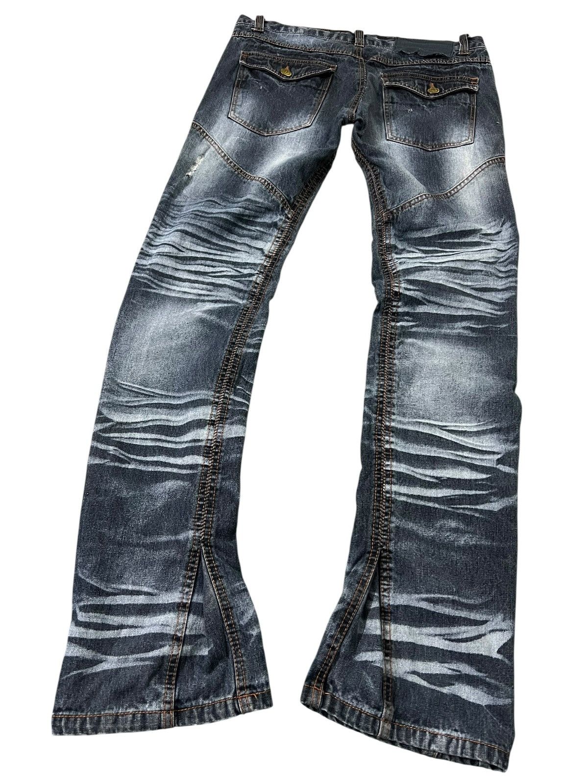 Kapital 💥Flare💥Vintage Lowbox Clawmark Distress Jean Rare Size US 33 - 2 Thumbnail