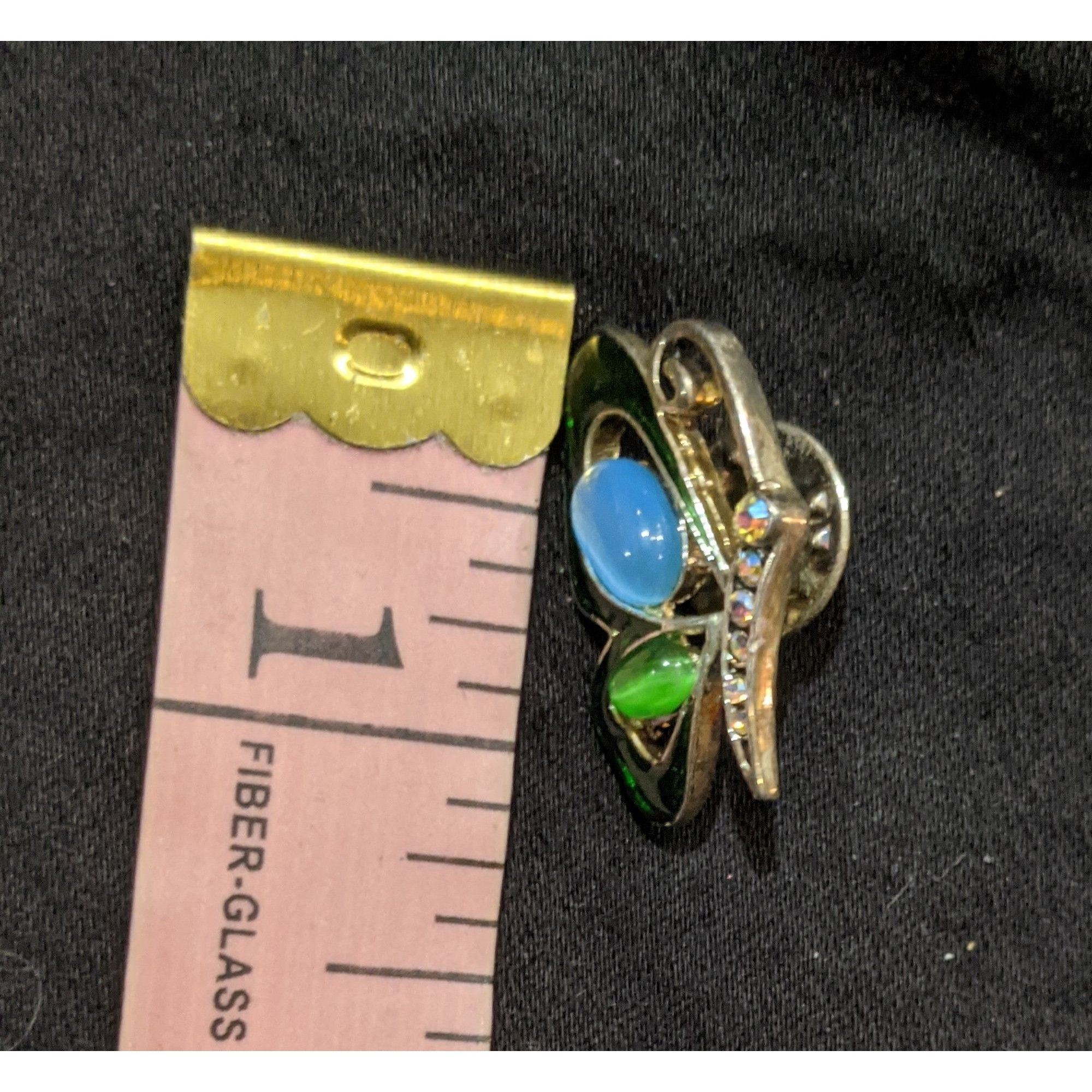 Other Green And Blue Gemmed Rhinestone Butterfly Pin Size ONE SIZE - 4 Thumbnail