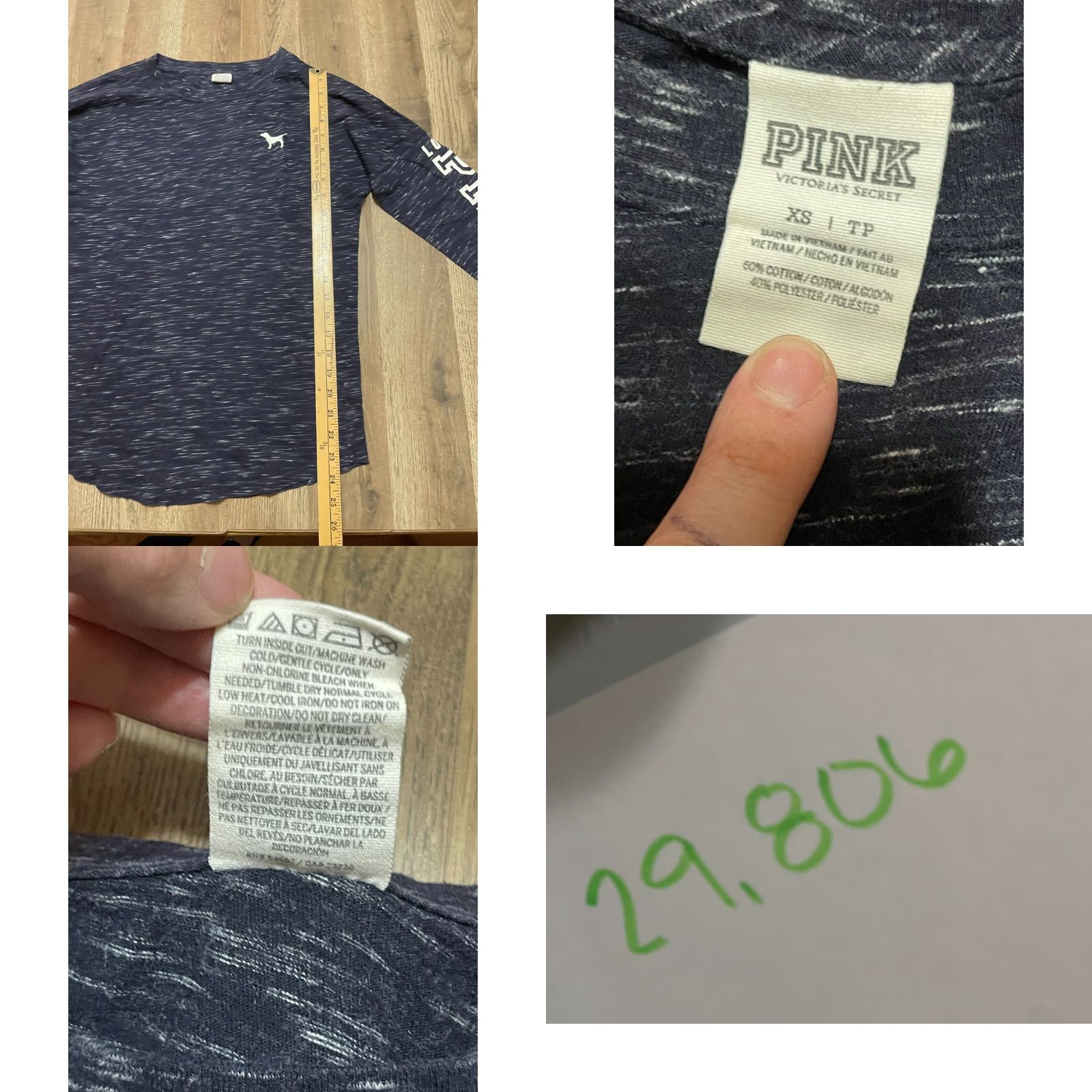 Victoria's Secret Victoria's Secret Shirt Women's XS Blue White Long Sleeve DOG Logo T-Shirt Casual Regular Pullover Neck Round Dog Theme Womens Size XS / US 0-2 / IT 36-38 - 8 Thumbnail