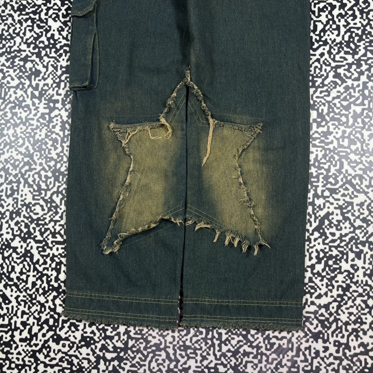 Japanese Brand Vintage Y2K Japanese Patchwork Star Logo Retro Style Jeans Size 29" - 11 Thumbnail