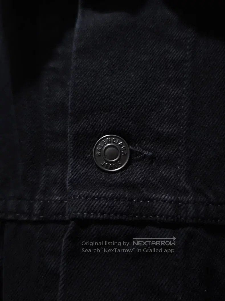 Balenciaga Balenciaga Black Jean Jacket with Back Crystal Studs Size XS / US 0-2 / IT 36-38 - 4 Thumbnail