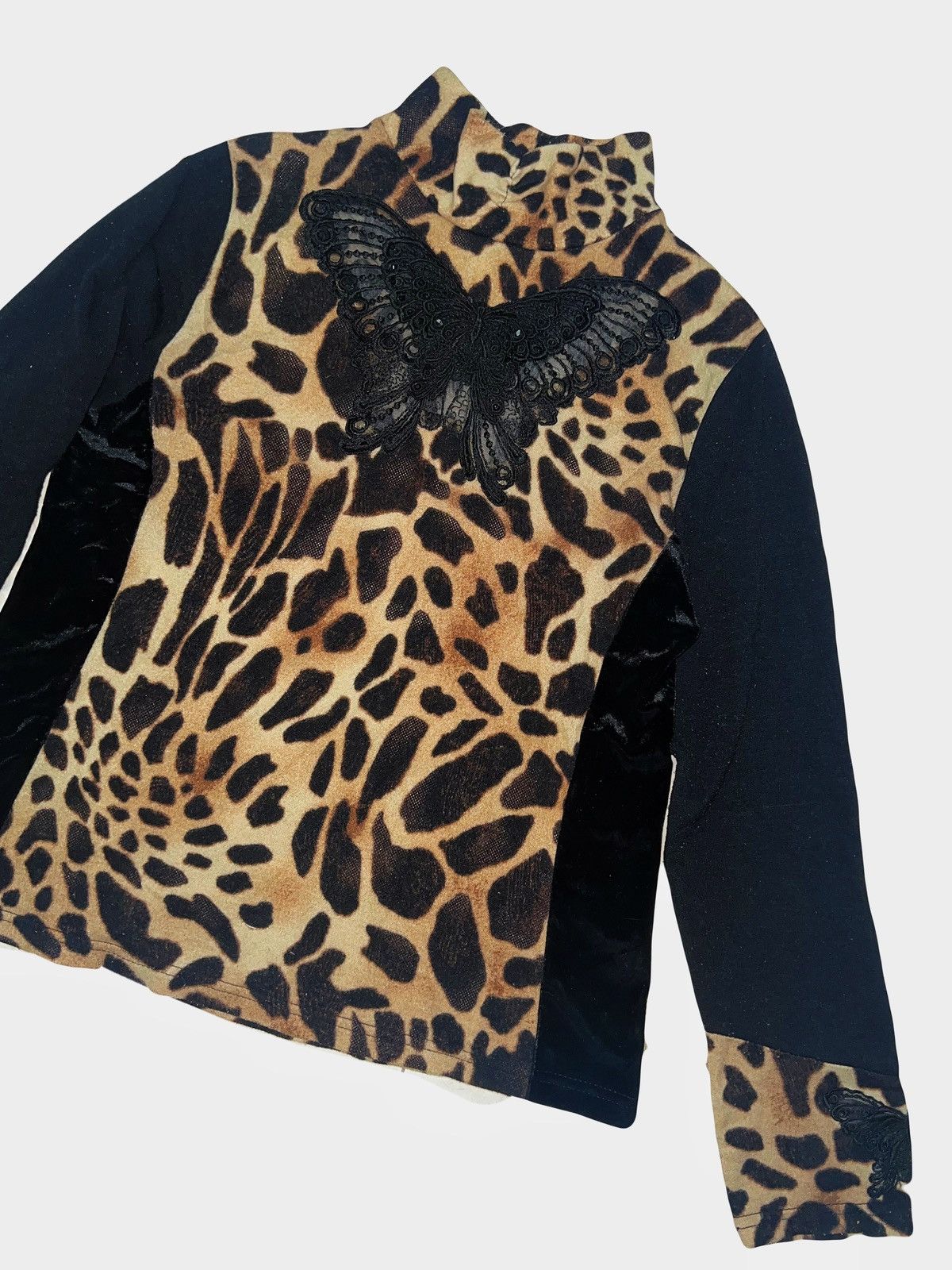 Dolce & Gabbana Y2K butterfly leopard turtle neck top🦋 🐆 Size ONE SIZE - 5 Thumbnail