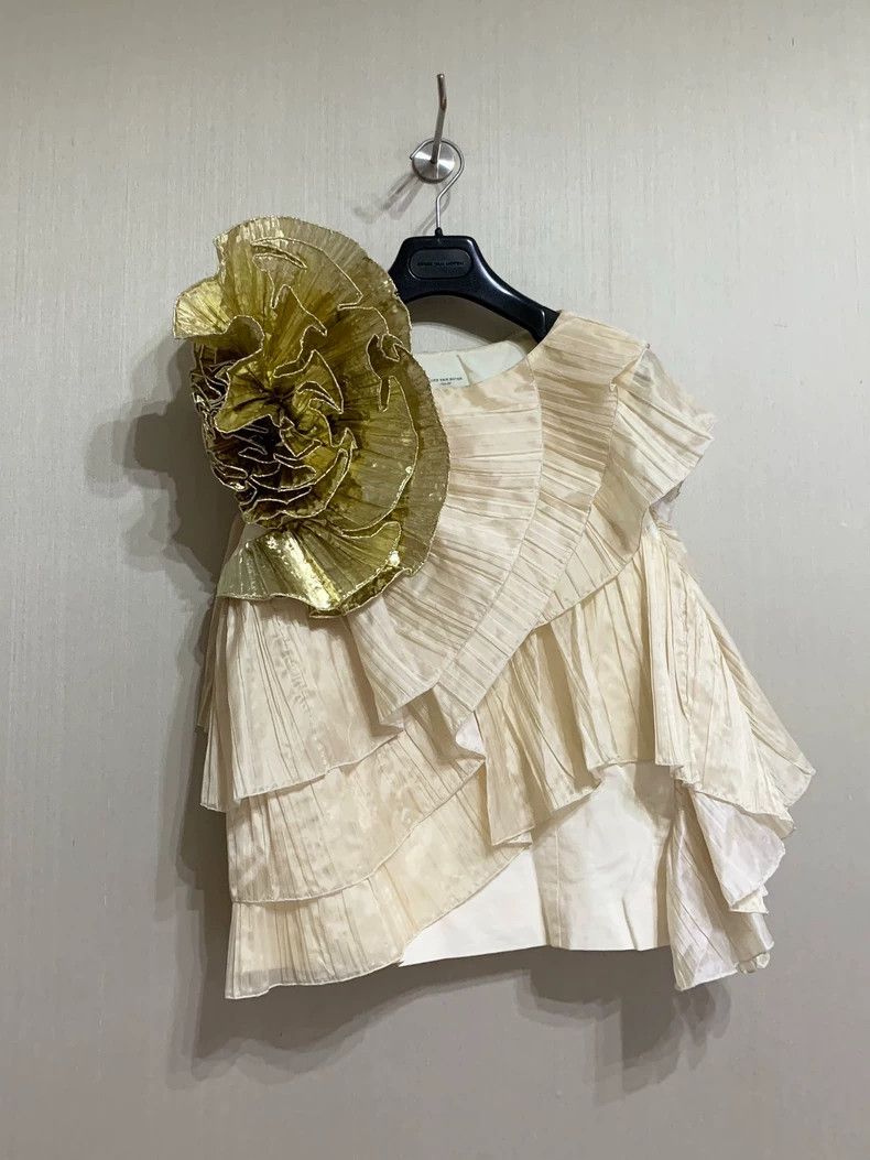 Dries Van Noten dries van noten size:38 Pleated floral top vest 2505-Nexta Size XS / US 0-2 / IT 36-38 - 1 Thumbnail
