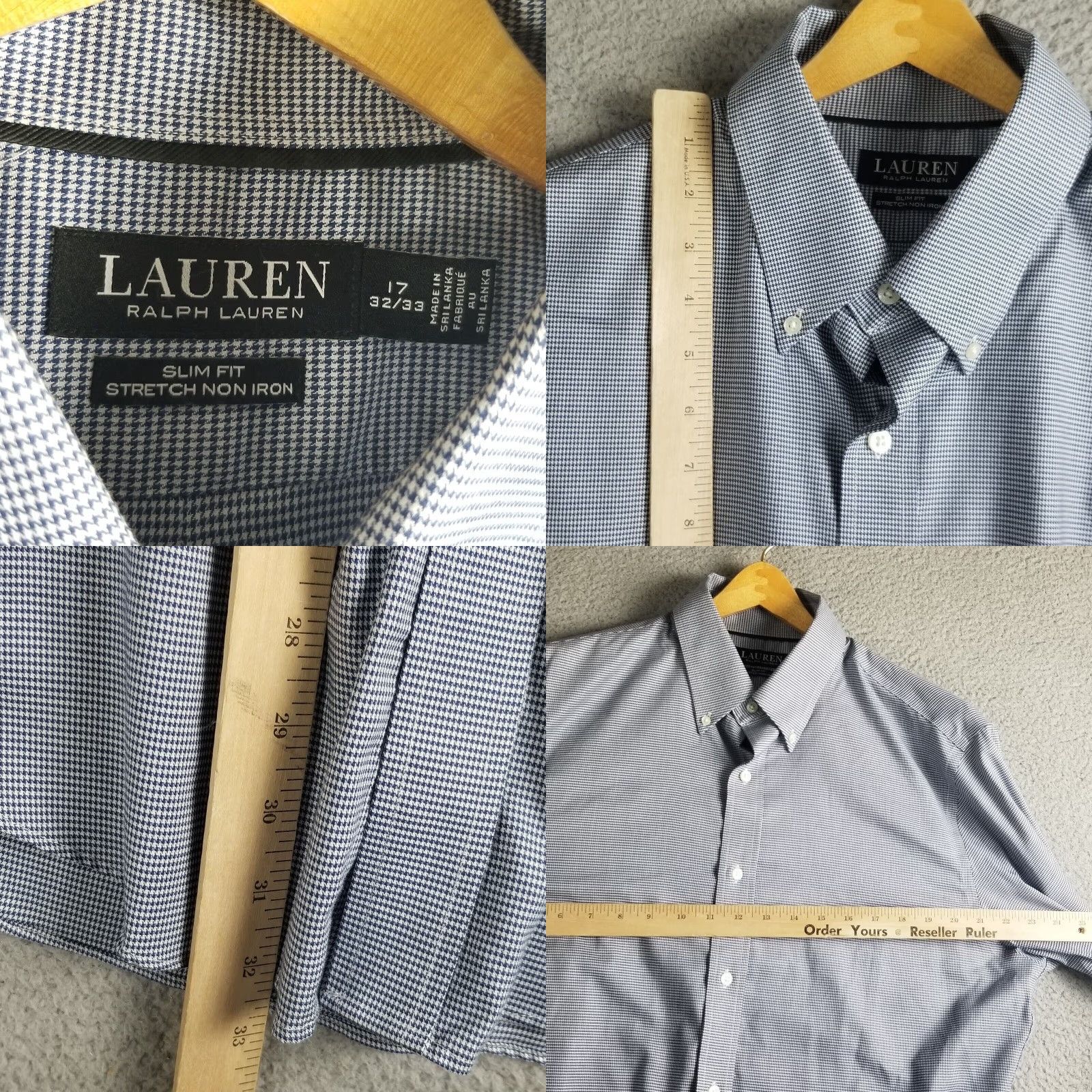 Ralph Lauren Ralph Lauren Shirt Mens XL Extra Large Slim Black Check Dress Size 46R - 2 Thumbnail