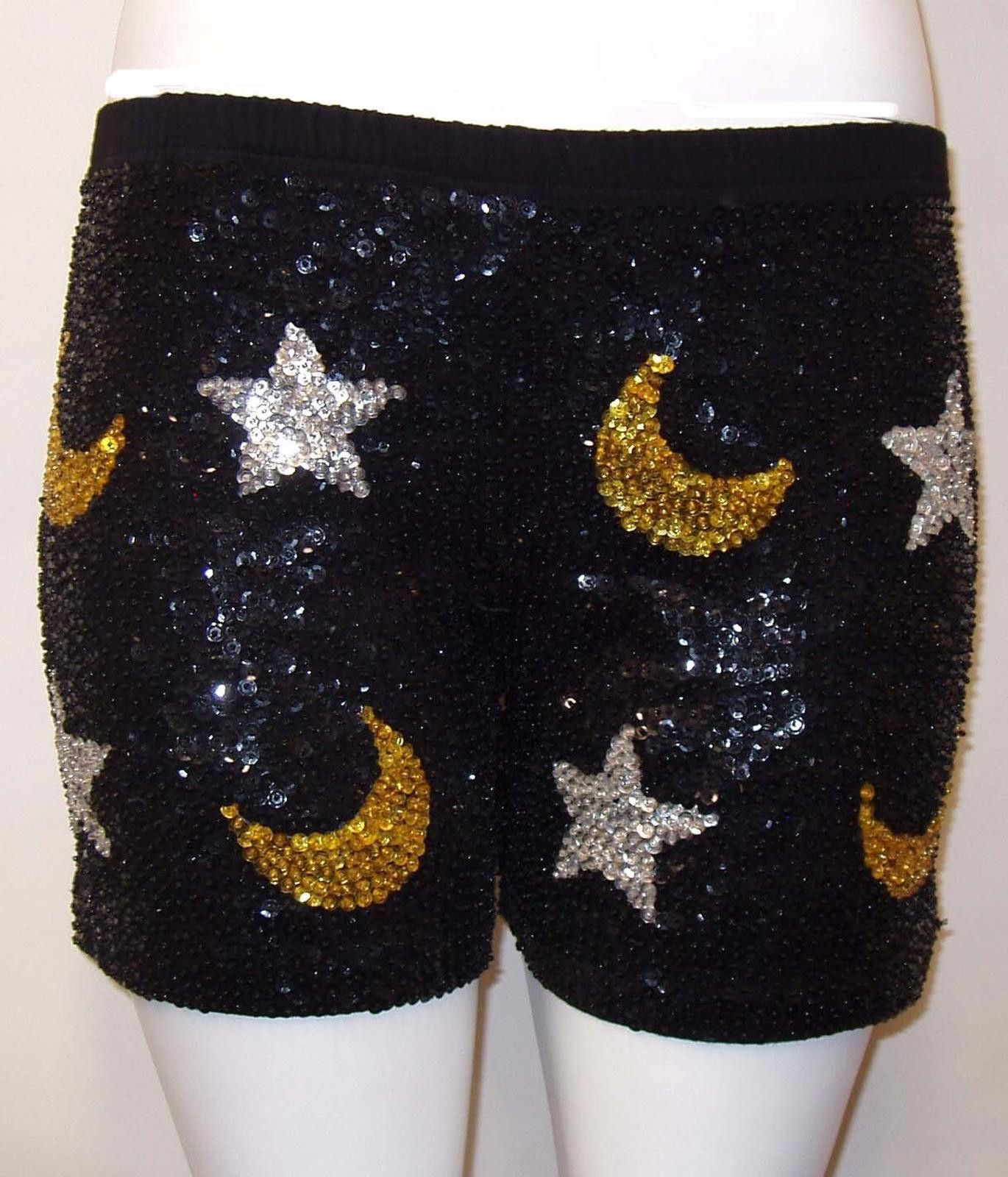 Designer Sequin Short CELESTIAL BLACK Size 32" / US 10 / IT 46 - 2 Thumbnail