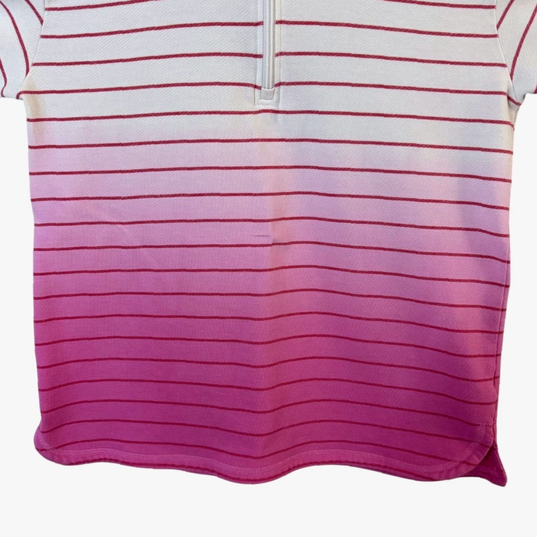 Talbots T By Talbots Striped Sweatshirt Half Zip Pink Ombre Petite Medium Womens Pullover Mock Neck Zippered Casual Activewear Size M / US 6-8 / IT 42-44 - 6 Thumbnail