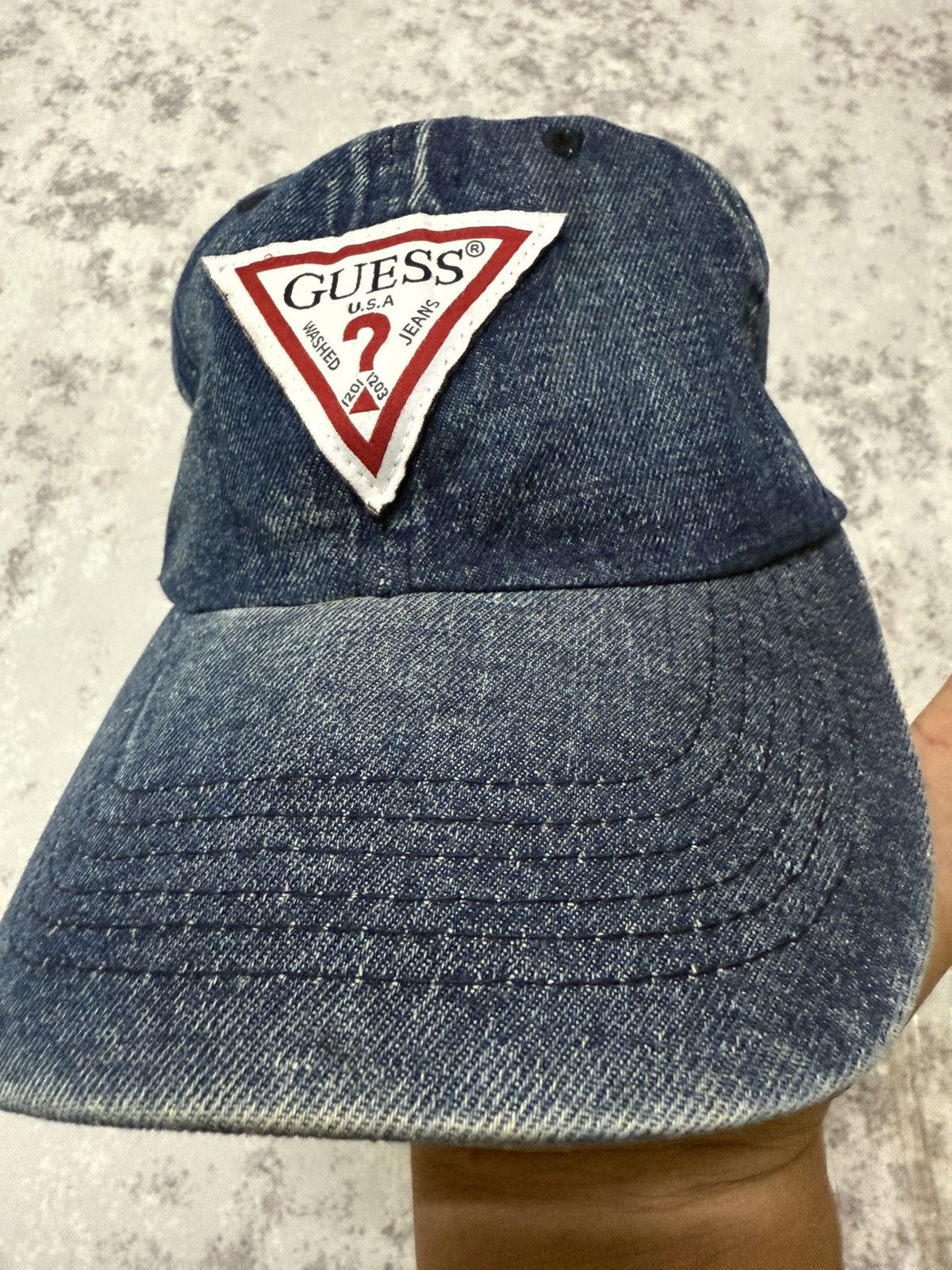 Guess Vintage Guess Denim Jeans Adjustable Buckleback Cap Size ONE SIZE - 6 Thumbnail