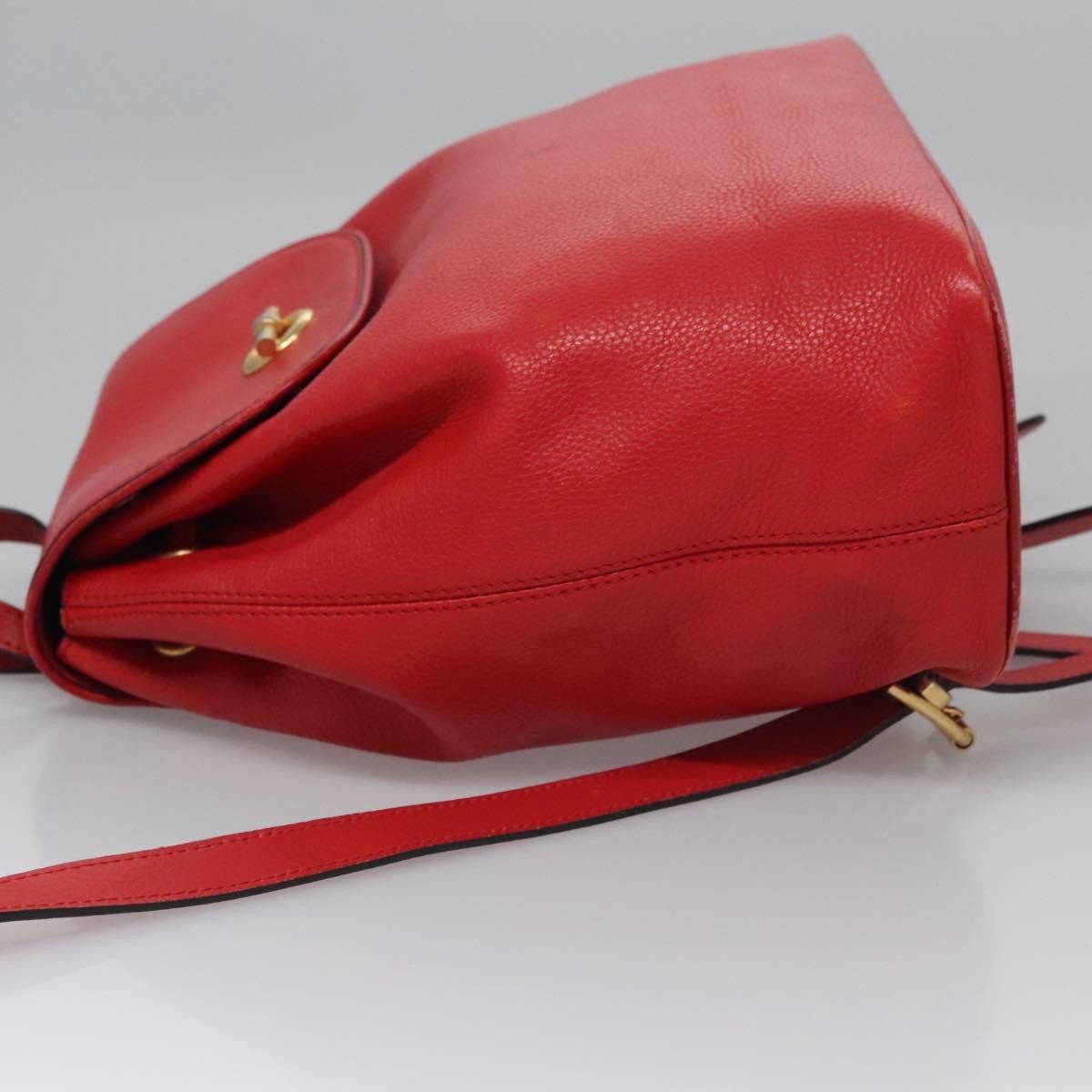 Celine CELINE Backpack Leather Red Gold Size ONE SIZE - 5 Thumbnail