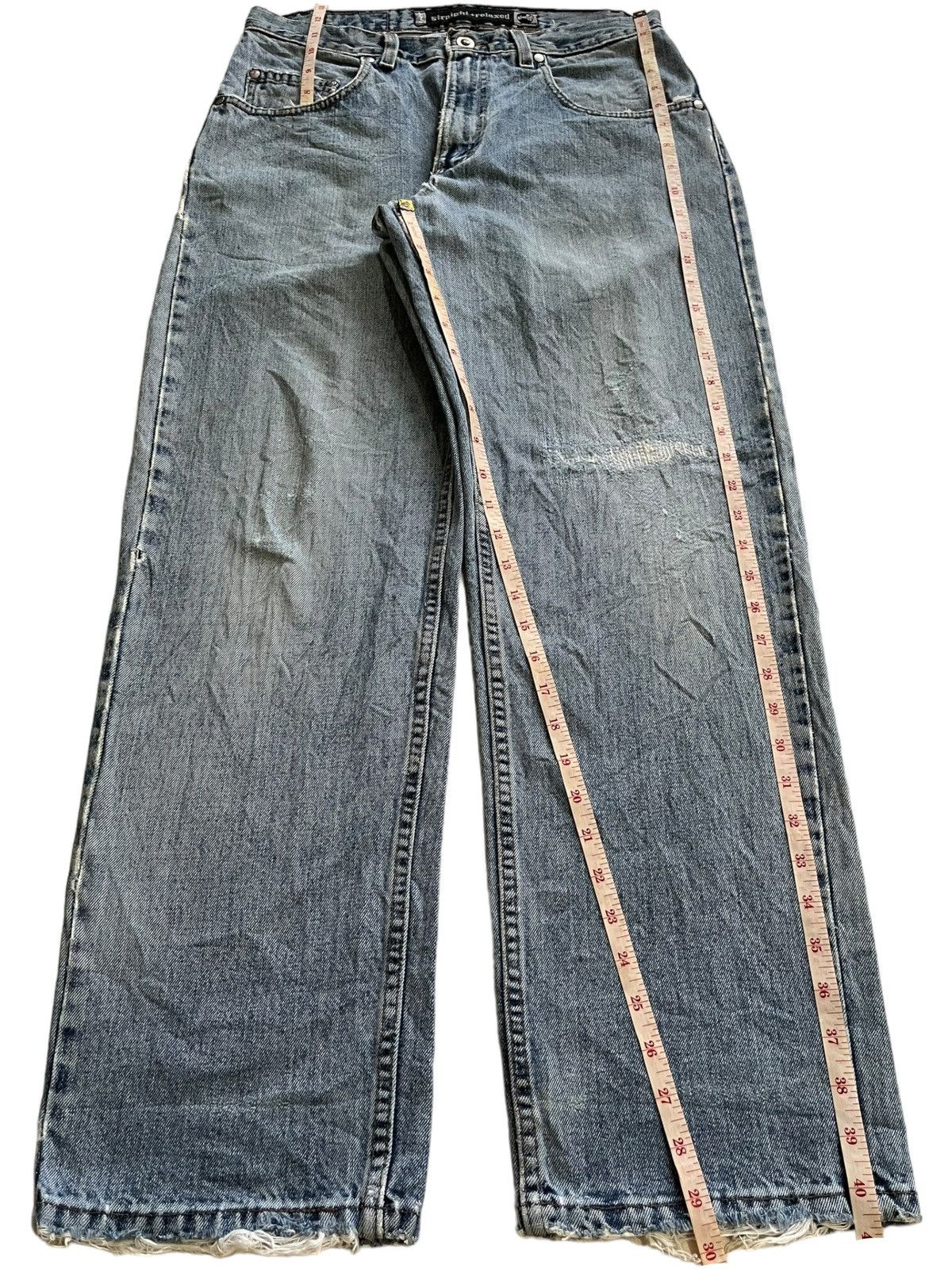 Levi's Vintage 80s Levis Silver Tab Blue Wash Distress Baggy Jeans Size US 31 - 12 Thumbnail