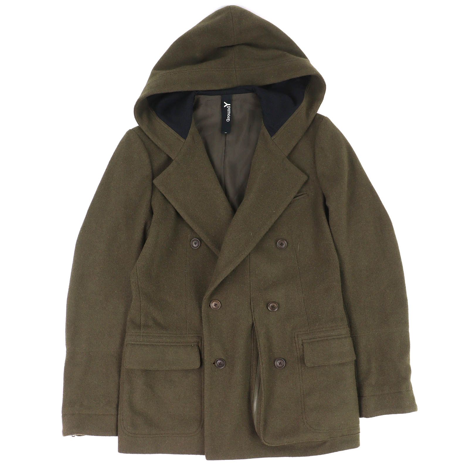 Other Other Ground Y Wool Gabardine Hooded Double Coat Textile Outerwear GJ-C09-102 DUTY FREE for USA Size ONE SIZE - 1 Thumbnail