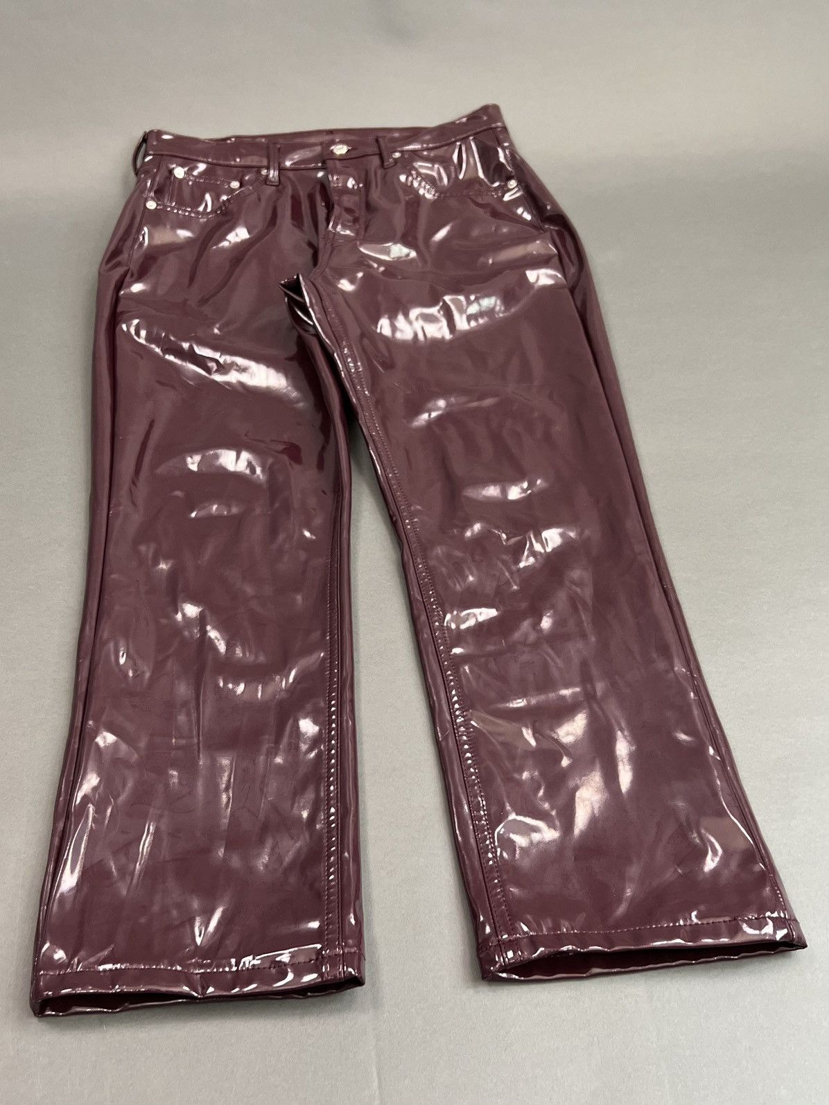 Other MAROON GLOSS POLYURETHANE PU PANTS 🍷 Size 32" / US 10 / IT 46 - 5 Thumbnail