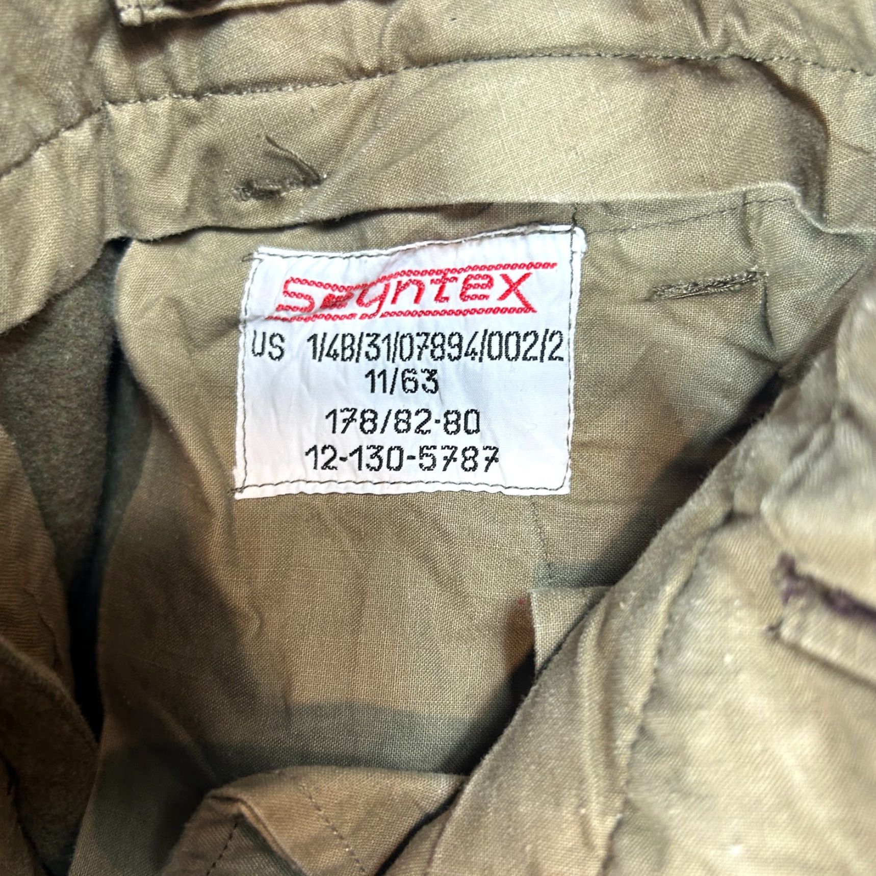 Olive VINTAGE Seyntex Belgian Army M51 Wool Field Cargo Pants Olive Green 31x28 Mens Casual Workwear Military Surplus Retro Size US 31 - 4 Thumbnail