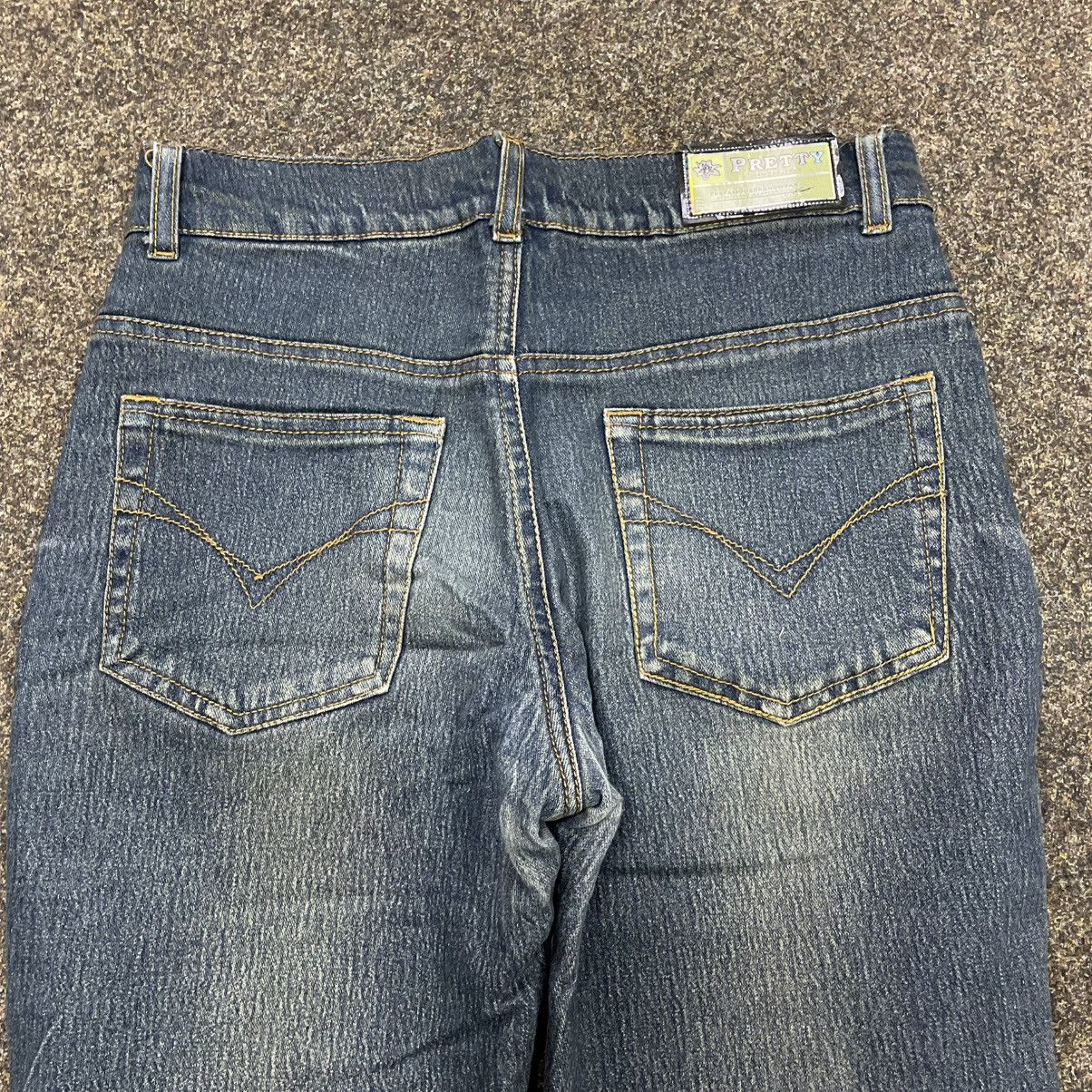 Vintage Vintage 90s Y2K Flared Jeans Wide Leg Distressed Grunge Logo Size 34" / US 12 / IT 48 - 2 Thumbnail