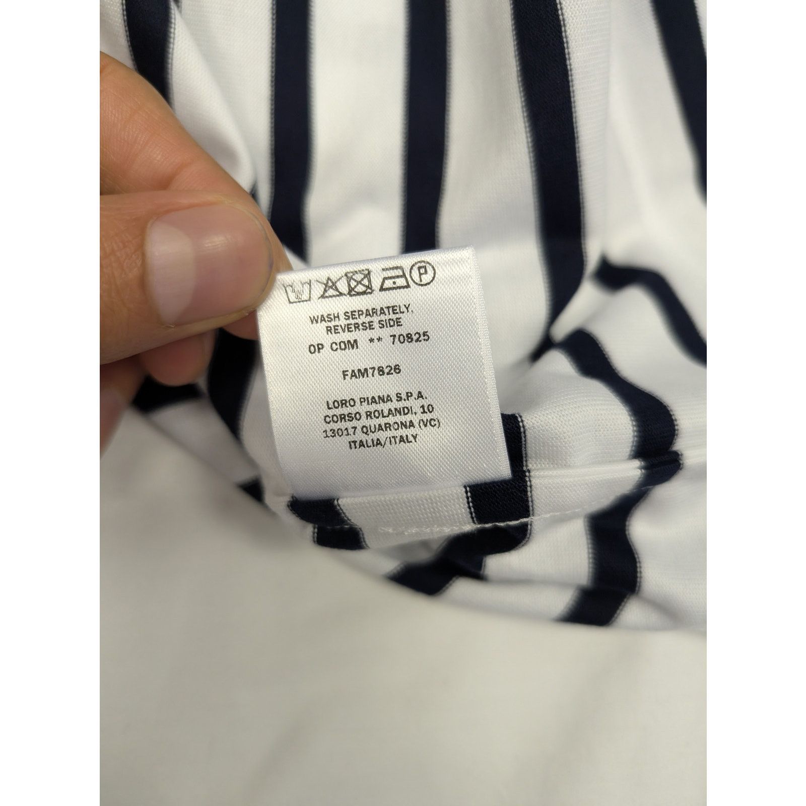 Loro Piana o1rshd1 Men's T-Shirt ML Riomaggiore in Black/White Size US XXL / EU 58 / 5 - 15 Thumbnail