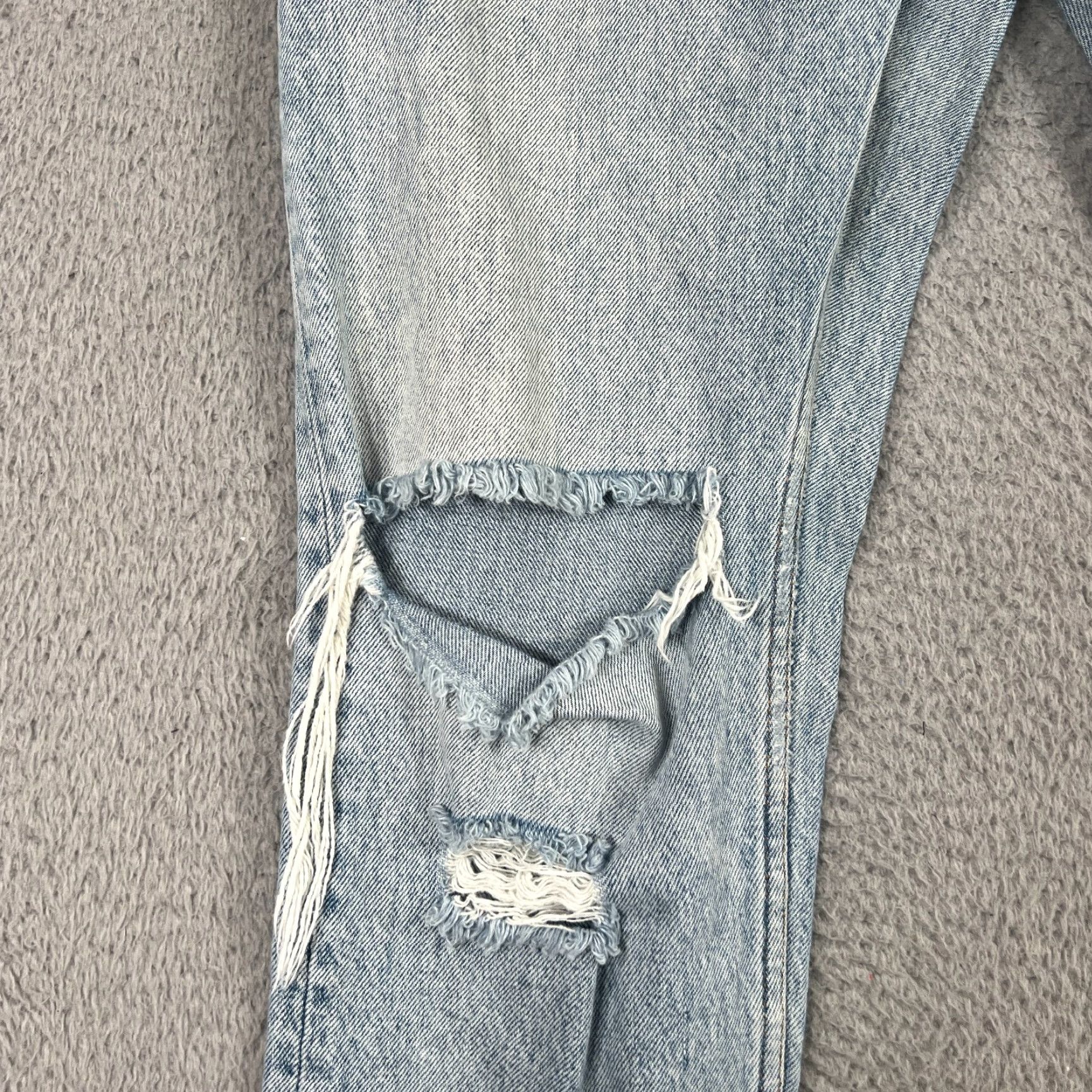 Vintage Monki Jeans Women's 30 Light Wash Blue Denim 5-Pocket Straight Regular Size 30 Womens Size 30" / US 8 / IT 44 - 2 Thumbnail