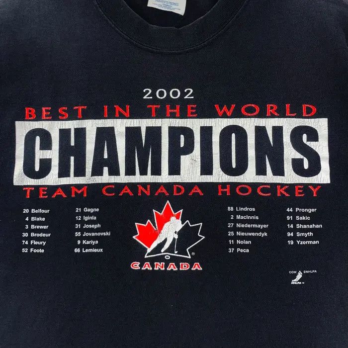 Vintage Vintage 2002 TEAM CANADA HOCKEY Champions Tee Shirt Size US M / EU 48-50 / 2 - 3 Thumbnail