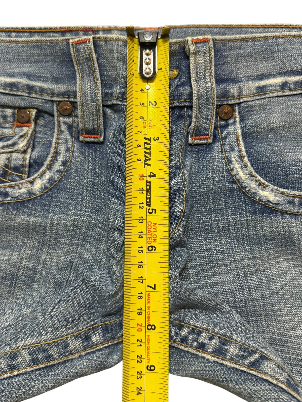 True Religion Vintage 90s True Religion Light Blue Faded Spiral Leg Flared Size US 29 - 11 Thumbnail