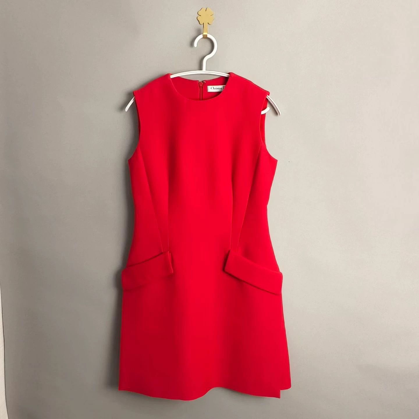 Dior Dior Red Cinched Waist Women's 34 Dress Size XS / US 0-2 / IT 36-38 - 1 Thumbnail