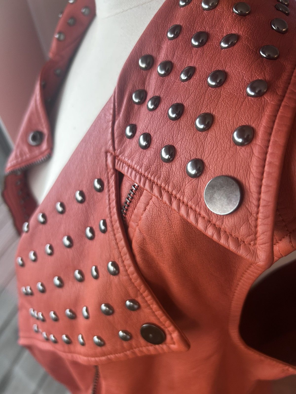Other Cristina Orange Studded Vest Size L / US 10 / IT 46 - 7 Thumbnail