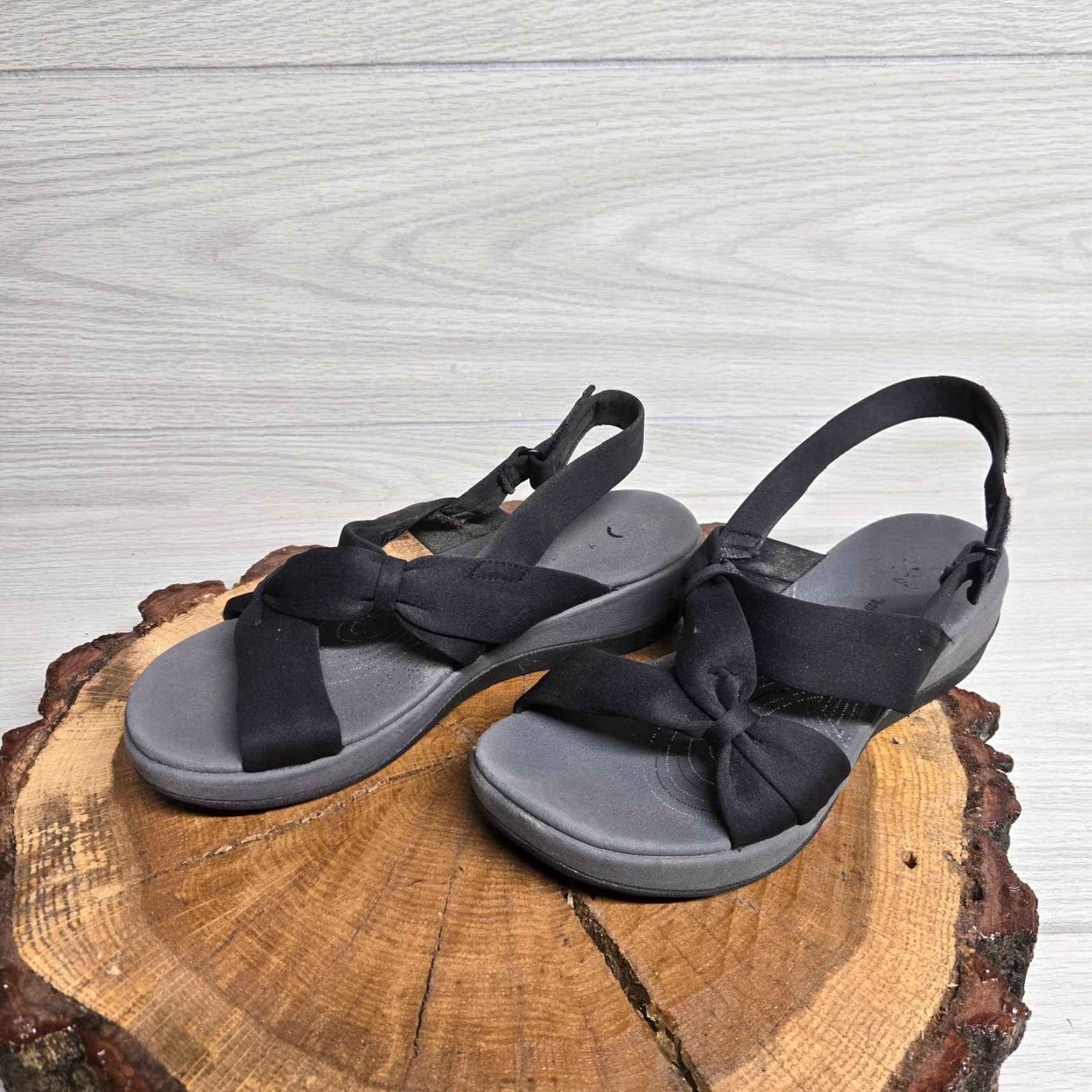 Clarks Cloudsteppers by Clarks Black Slingback Stretch Sandals Size 9 Womens Size US 9 / IT 39 - 2 Thumbnail