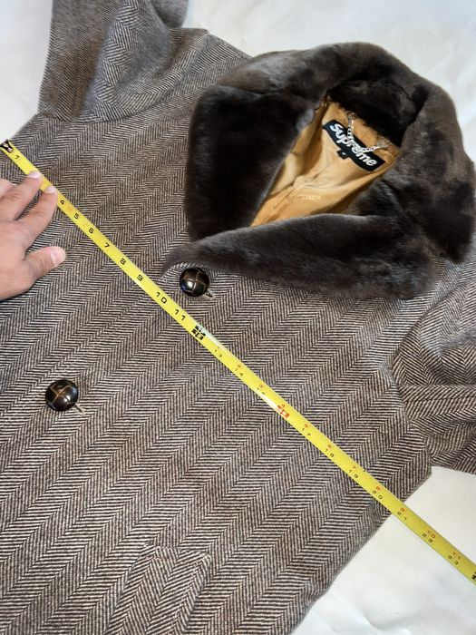 Supreme Supreme 2015 Fur Collar Tweed Coat | Grailed