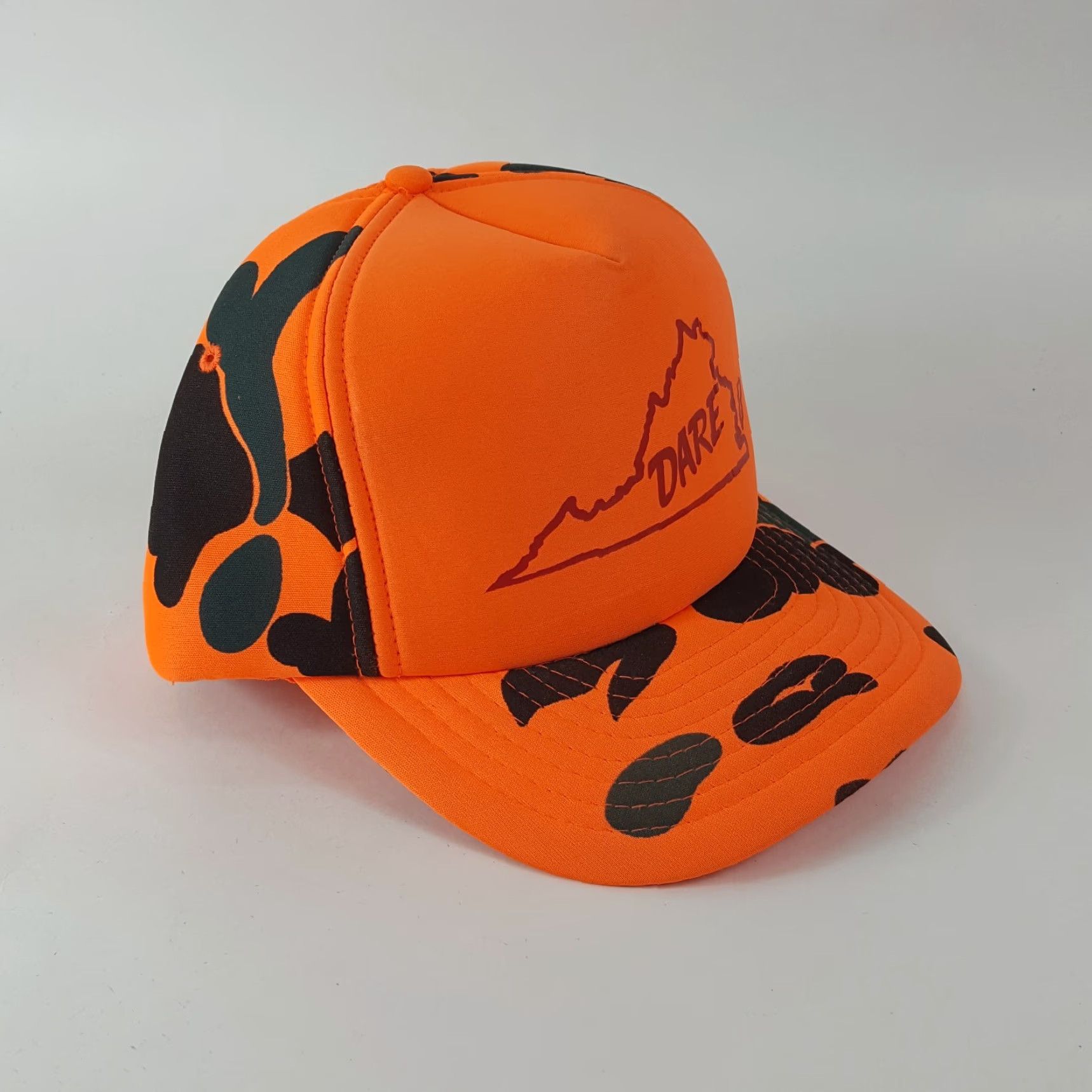Vintage VINTAGE Dare Virginia Trucker Hat - Orange Camouflage Snapback Adjustable Cotton Baseball Cap - Men’s One Size - 90s 00s USA Outdoor Hunting Style Size ONE SIZE - 5 Thumbnail