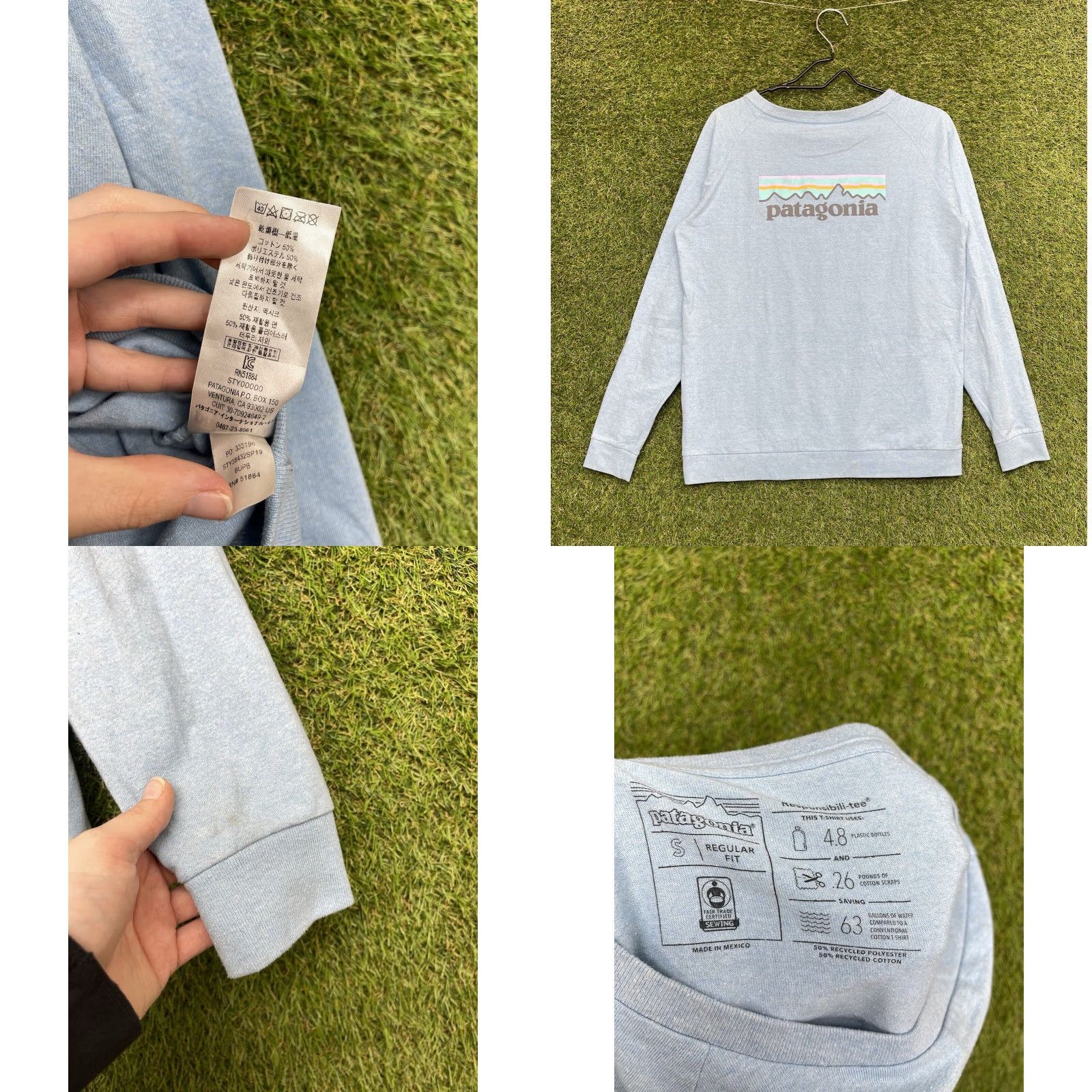 Patagonia Patagonia Shirt Mens Small Powder Blue Long Sleeve Responsibili-Tee Regular Fit Size US S / EU 44-46 / 1 - 8 Thumbnail