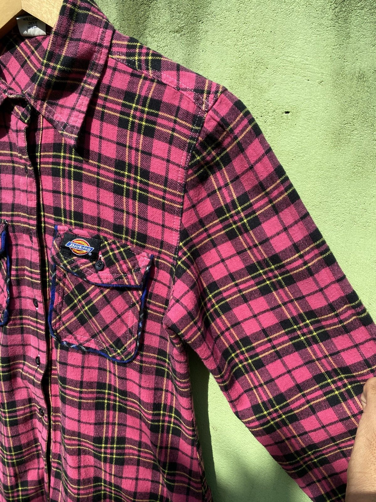 Dickies Dickies Pink Plaid Grunge Flannel Shirt Vintage Workwear Size ONE SIZE - 5 Thumbnail