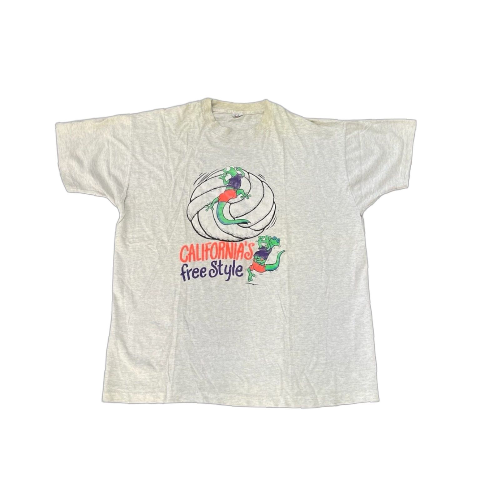 Fruit Of The Loom VINTAGE California Geckos Volleyball T-Shirt Men 2XL Summer Neon Beach Surf 90s Size US XXL / EU 58 / 5 - 1 Thumbnail