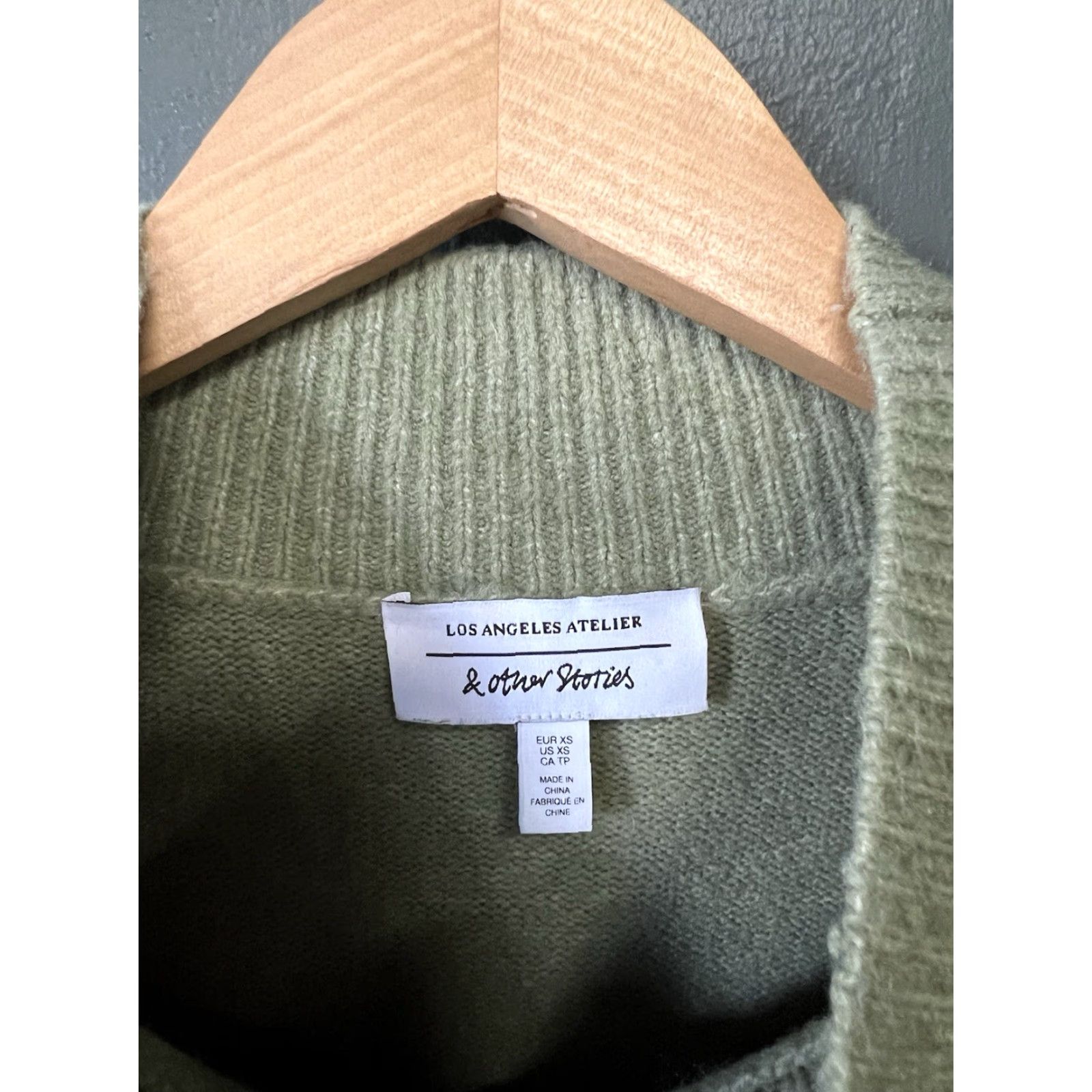 & Other Stories Los Angeles Atelier & Other Stories Womens Green Knit Pullover Sweater XS Size XS / US 0-2 / IT 36-38 - 3 Thumbnail