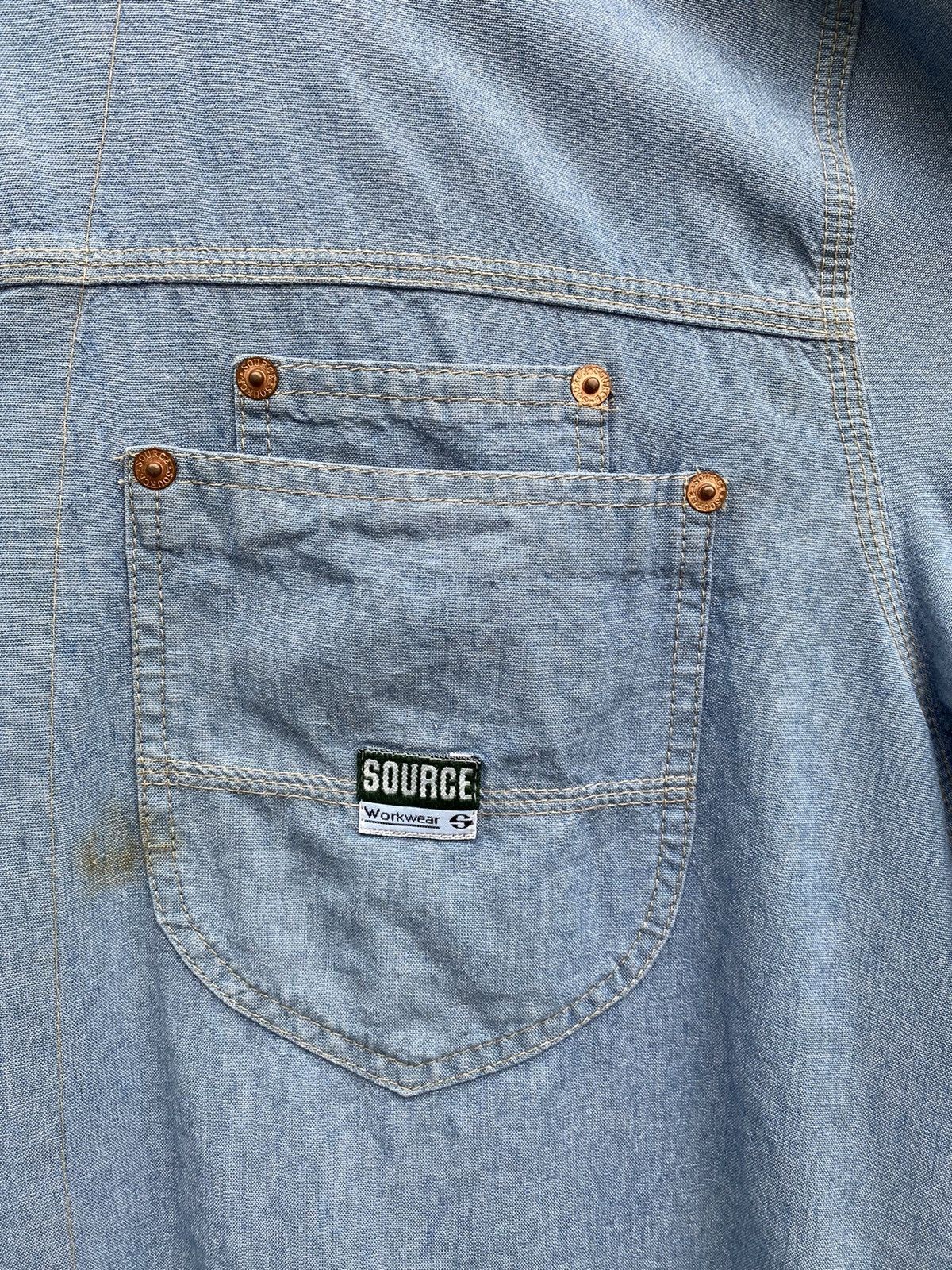 Vintage VTG Chambray Source Crafted Shirt Workwear Metal Snap Button Size US L / EU 52-54 / 3 - 4 Thumbnail