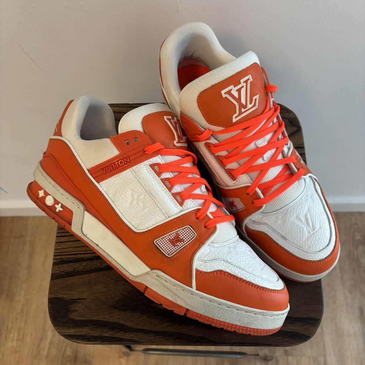 Louis Vuitton Louis Vuitton Orange Trainers Size 9 LV / 10 USA Size US 9 / EU 42 - 1 Thumbnail