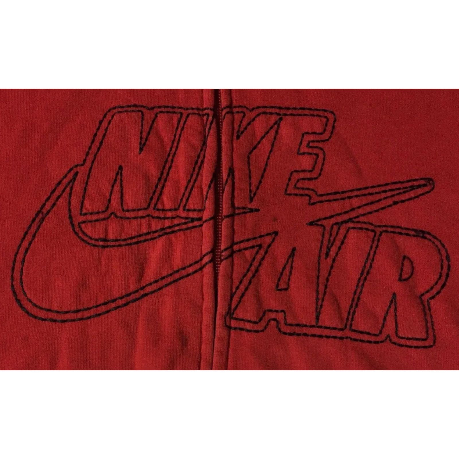 Nike VINTAGE Nike Air Faded Spellout Swoosh Zip Hoodie M Red Mens Hooded Sweatshirt 90s Hip Hop Grunge Logo Nike Sportswear Size US M / EU 48-50 / 2 - 2 Thumbnail