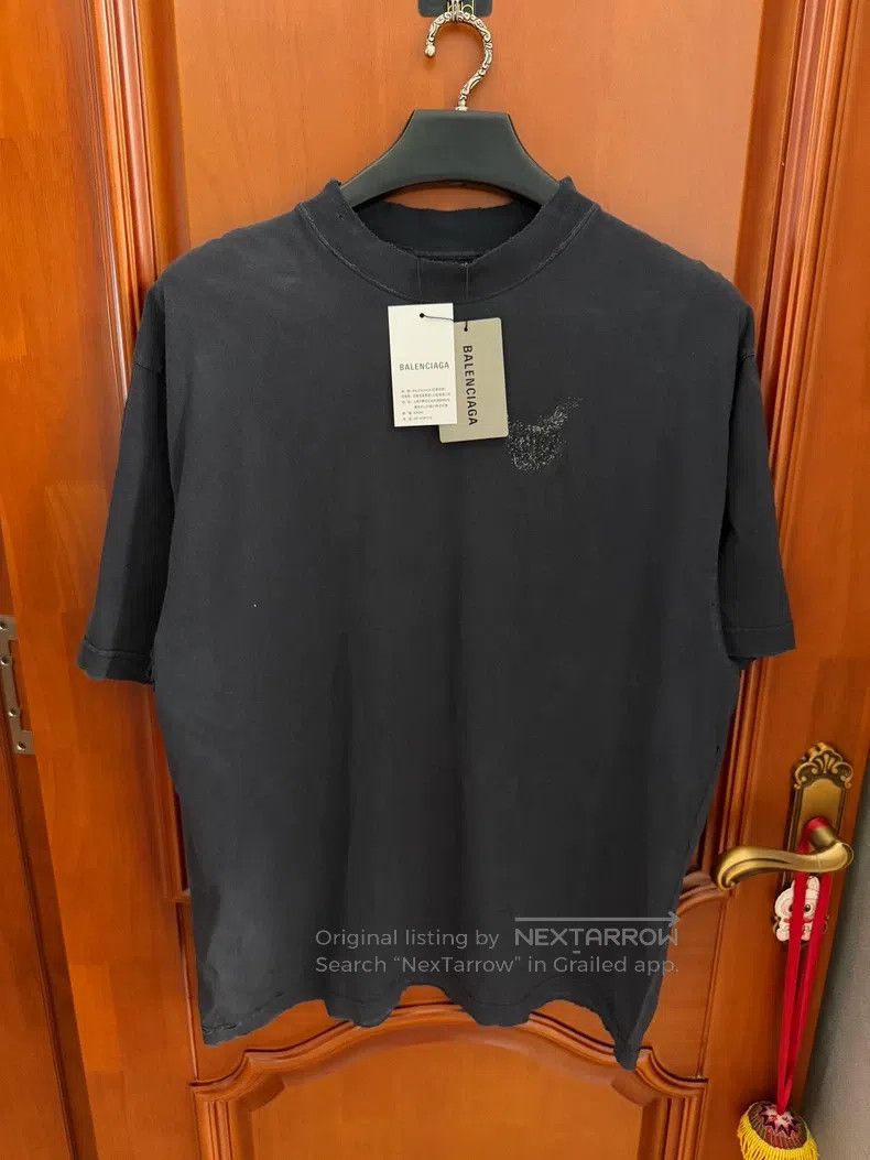 Balenciaga Balenciaga Glitter Wheat Ear Front and Back Logo Short Sle Size US S / EU 44-46 / 1 - 1 Thumbnail
